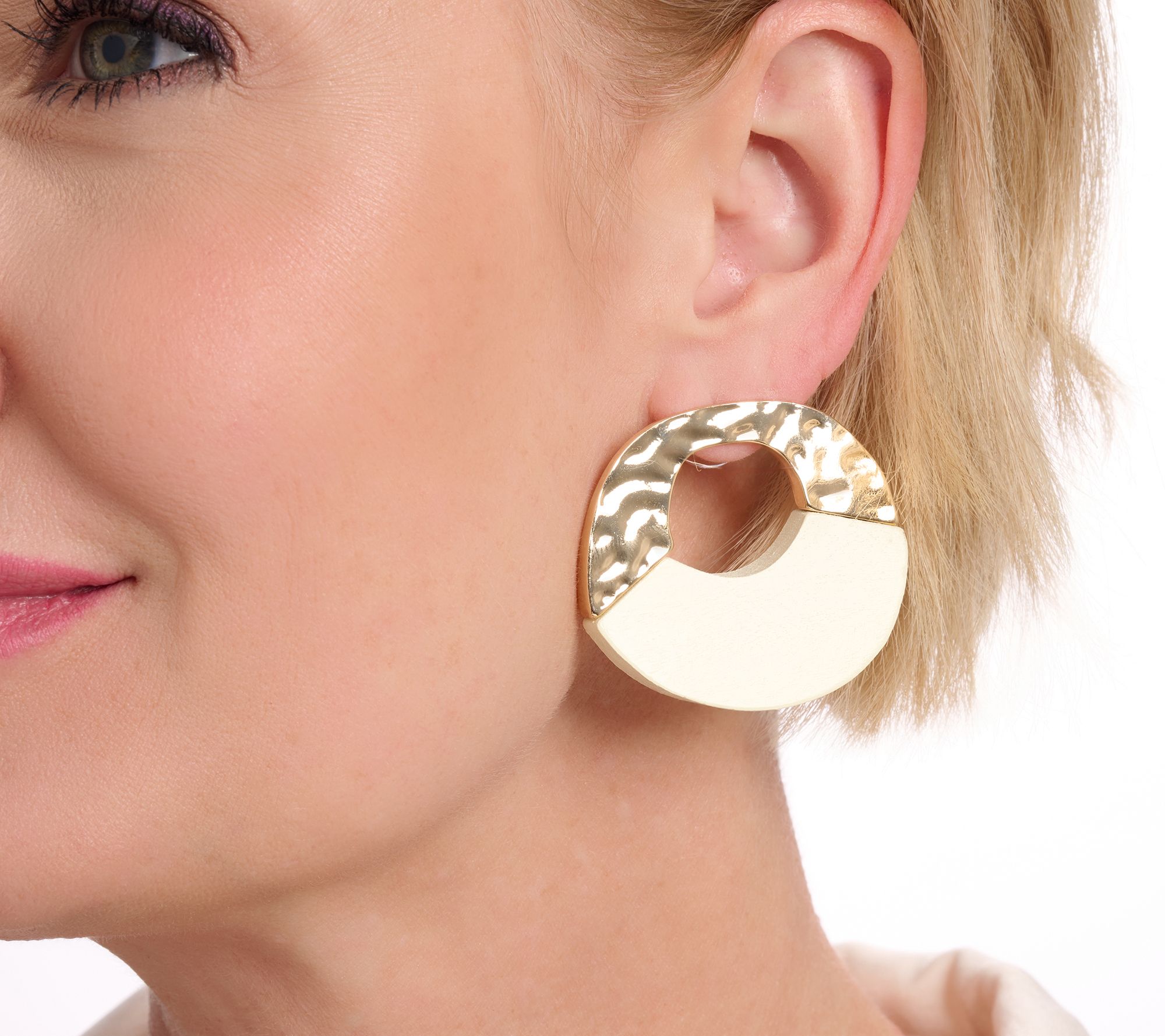 Susan Graver Hammered Look of Nature Earrings