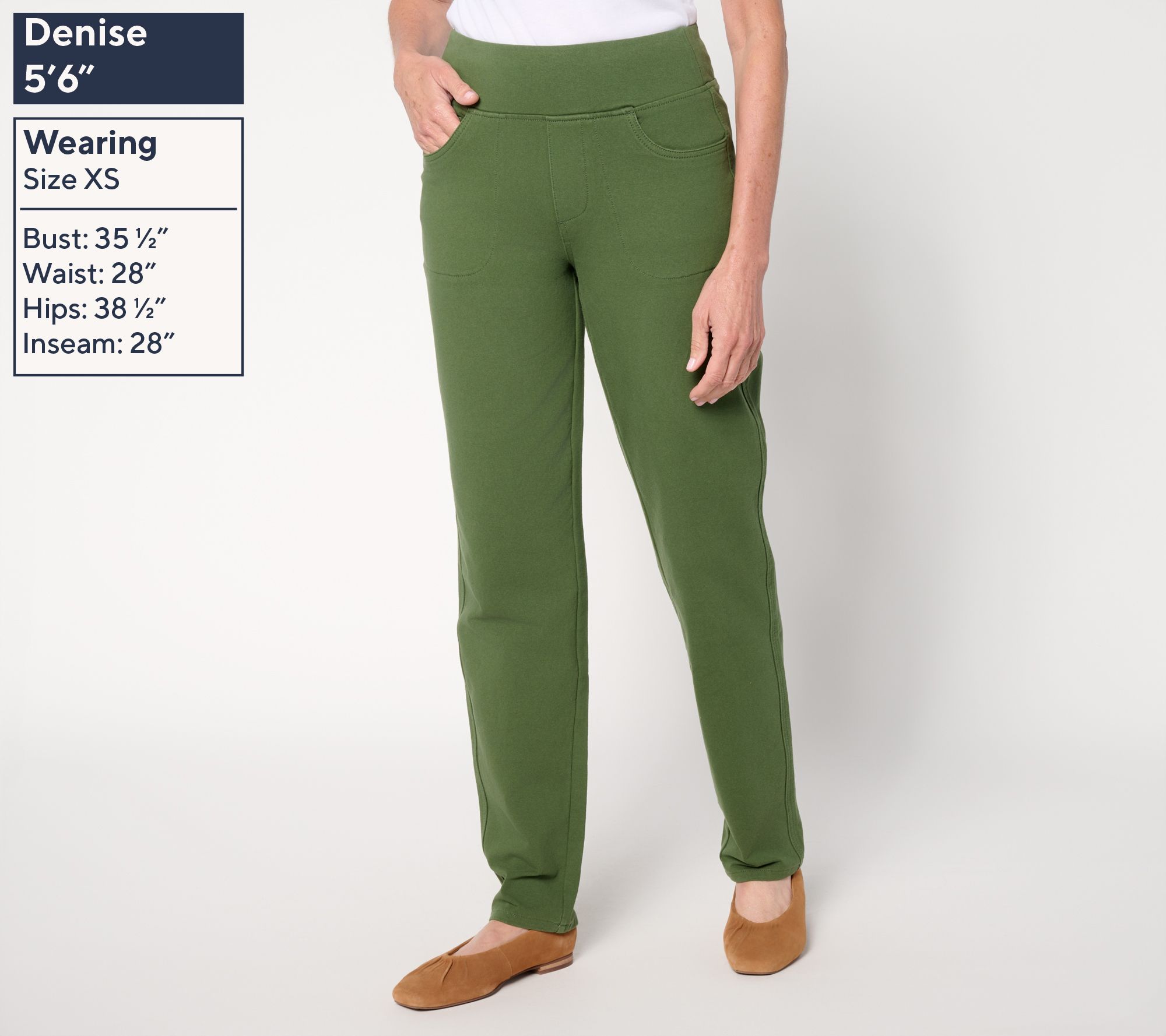 Quacker Factory DreamJeannes Regular Flat Waistband Straight Leg