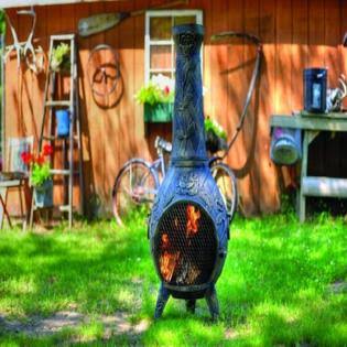 Rose Chiminea in Gold Accent