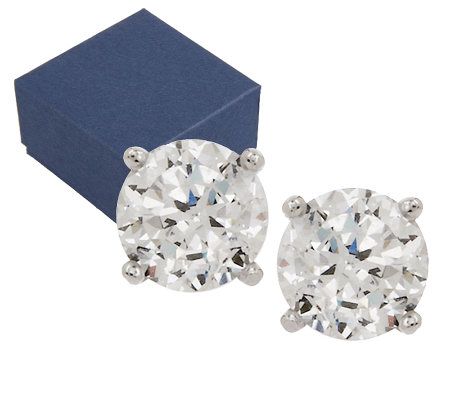Diamonique 100-Facet 1.00 cttw Stud Earrings, Platinum Clad