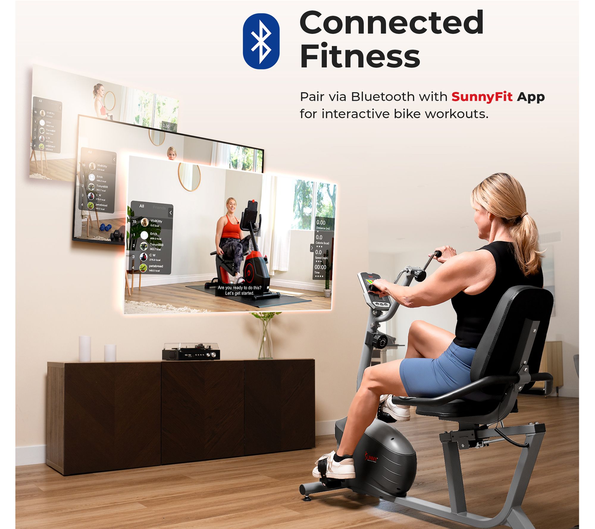 Sunny Smart Magnetic Recumbent Bike