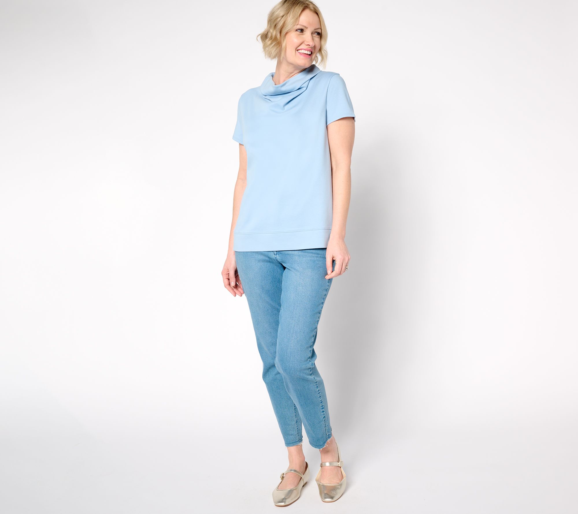 Martha Stewart Signature Essentials Knit Cowl Neck Top