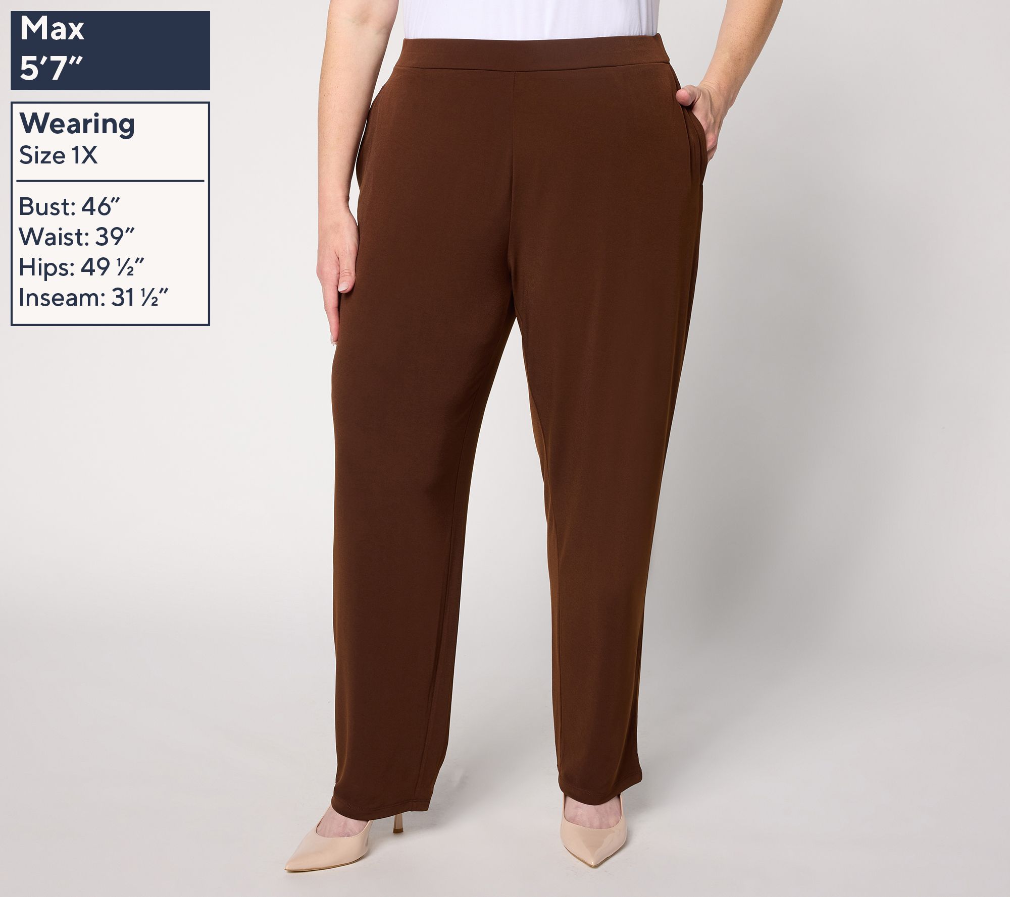 Susan Graver Essentials Regular Set of 2 Liquid Knit Pants