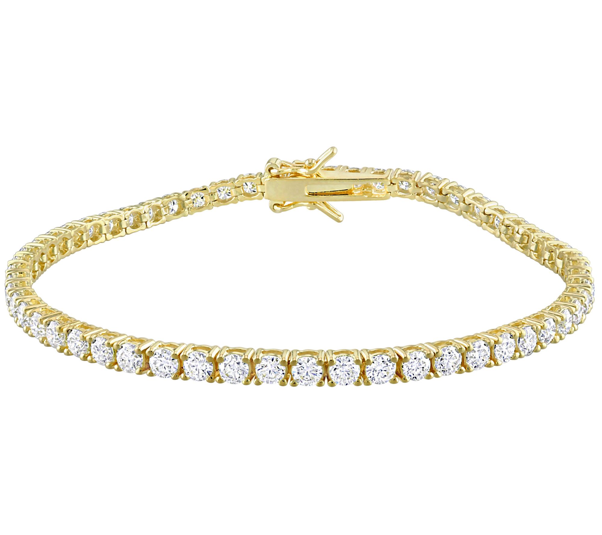 MoissanIce Moissanite 5.00 cttw Tennis Bracelet, 18K Plated