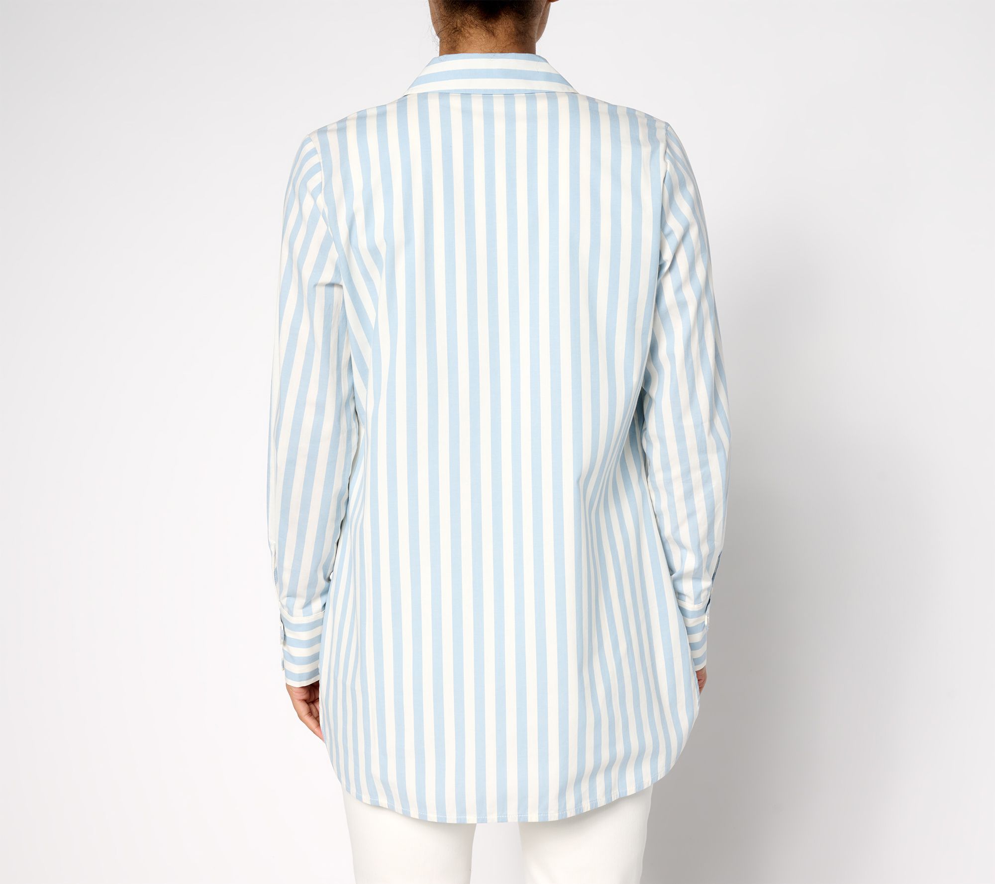 Martha Stewart Signature Regular Woven Button-Front Tunic Shirt