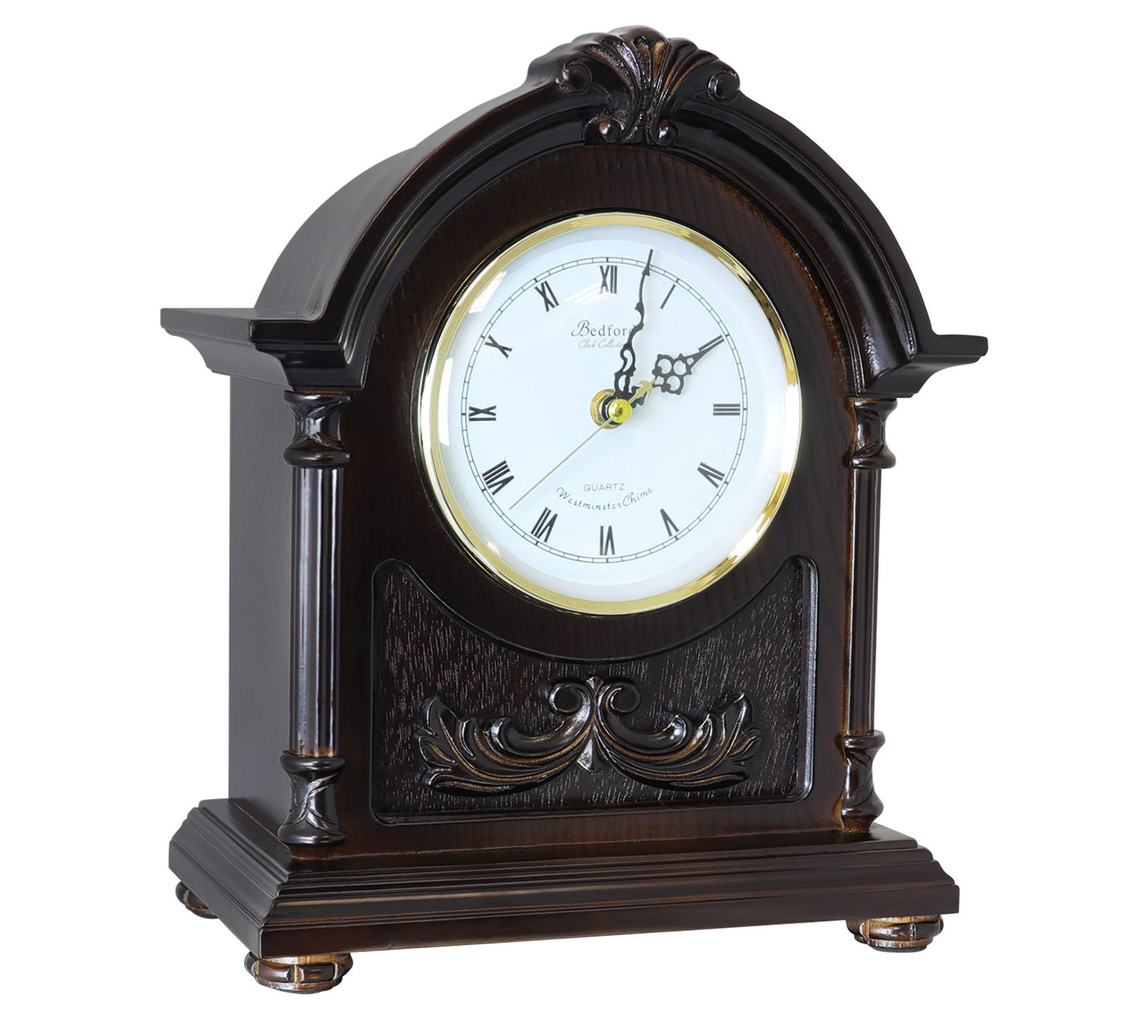 Bedford Clock Collection Wood Mantel Clock withChimes