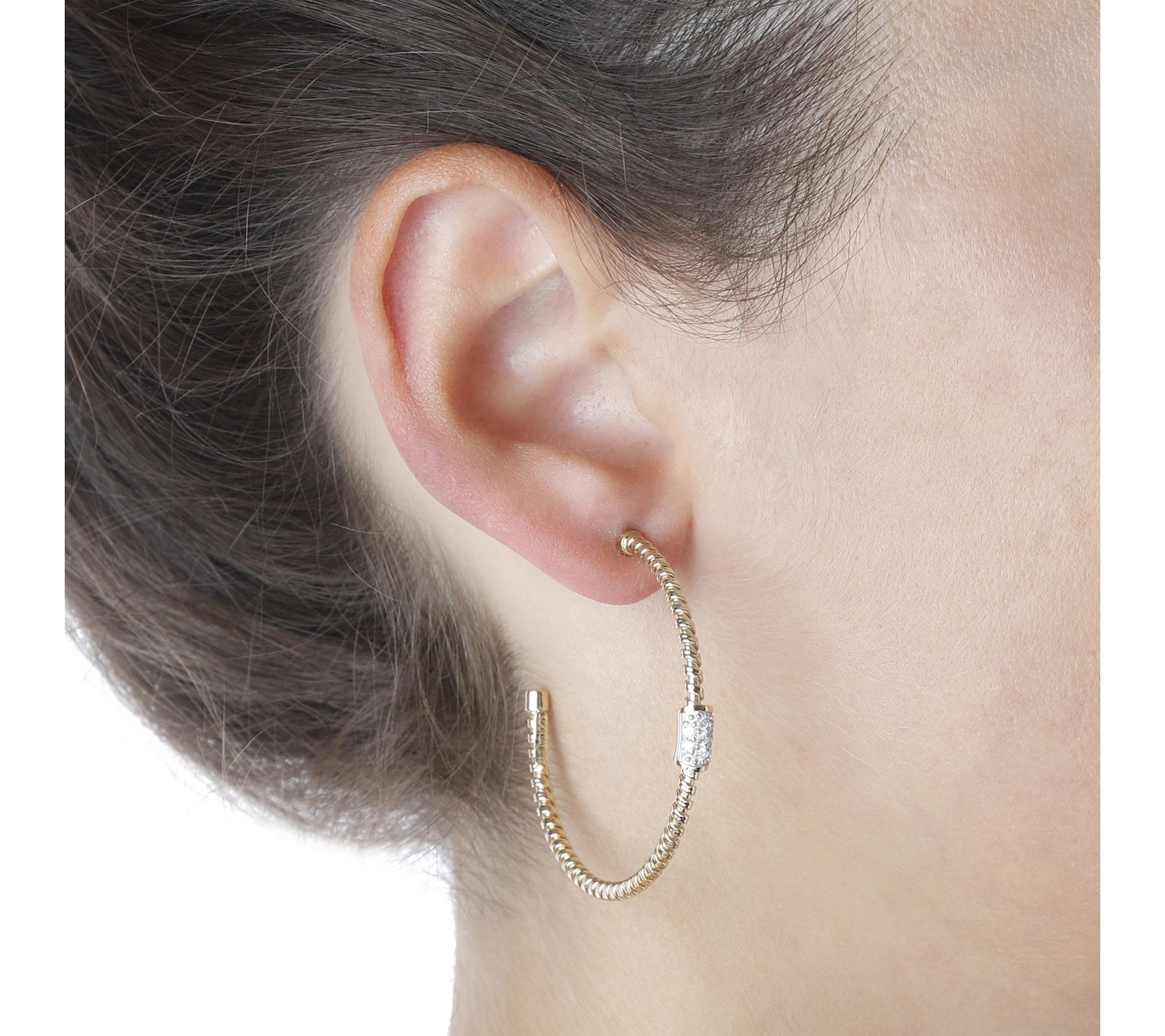 Alberto Milani Diamond Accent Tubogas Hoop Earrings, 14K Gold