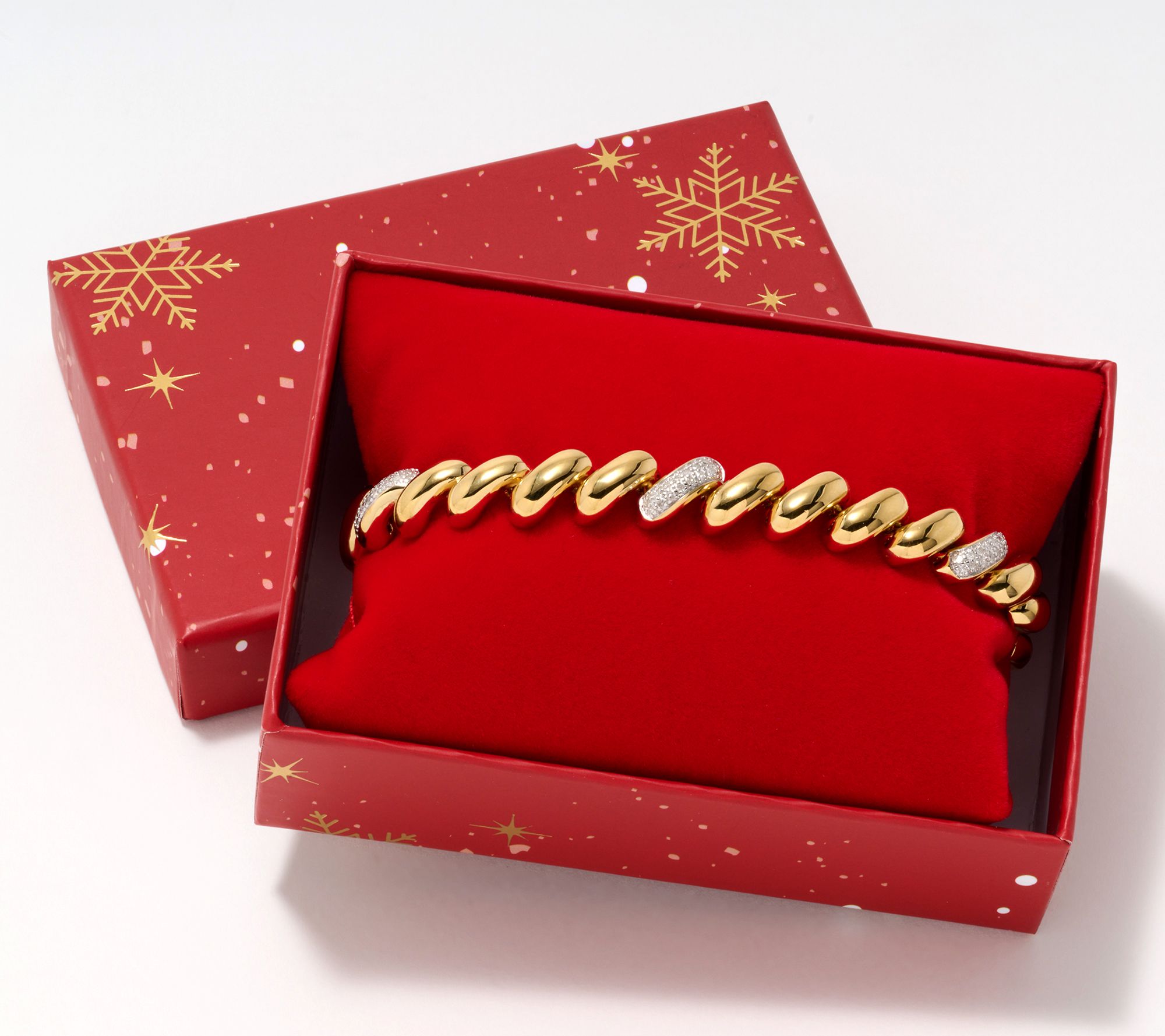 Accents by Affinity Pave 0.25 cttw San Marco Chain Bracelet, Sterl