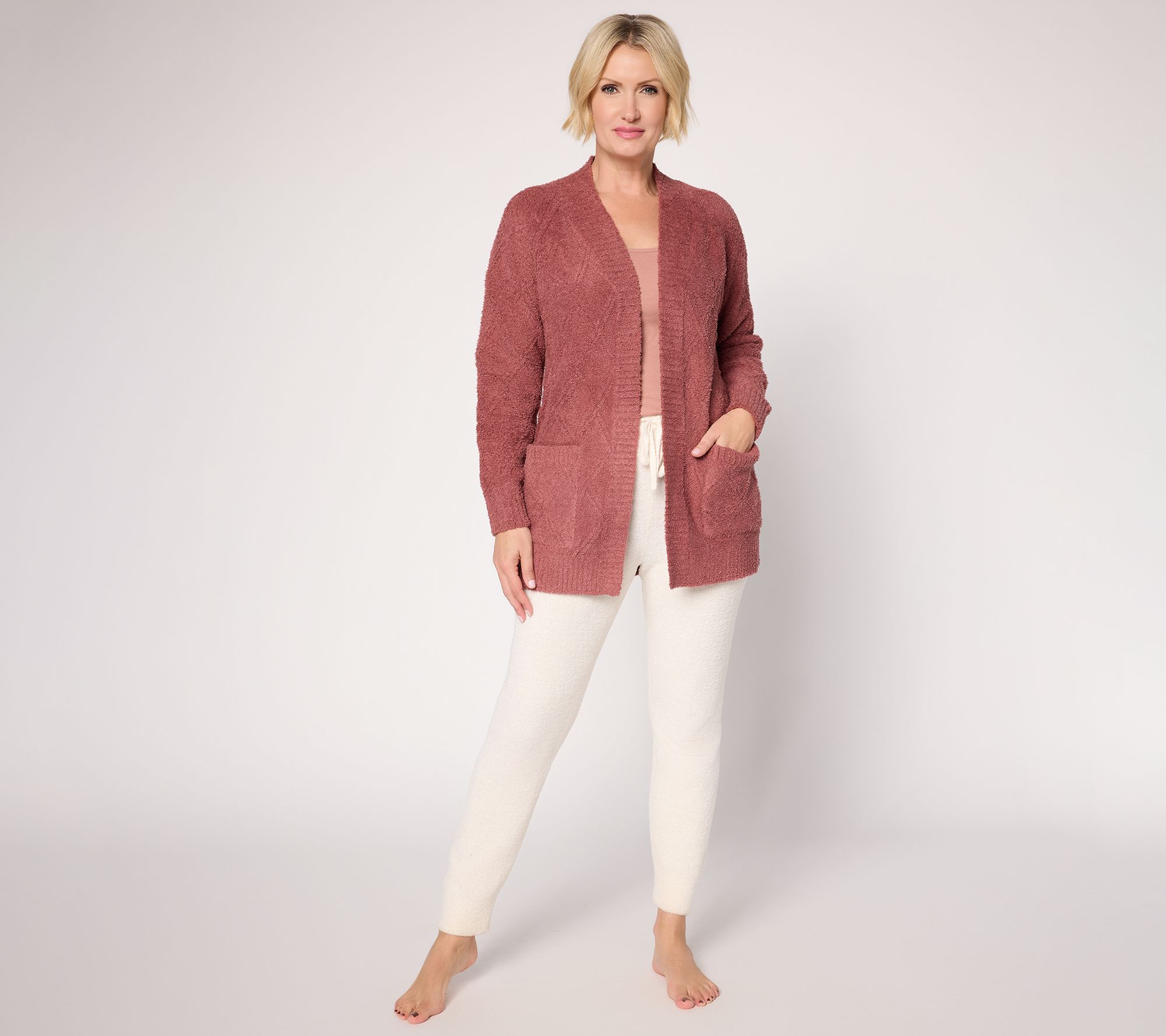 Barefoot Dreams CozyChic Diamond Cable Cardigan