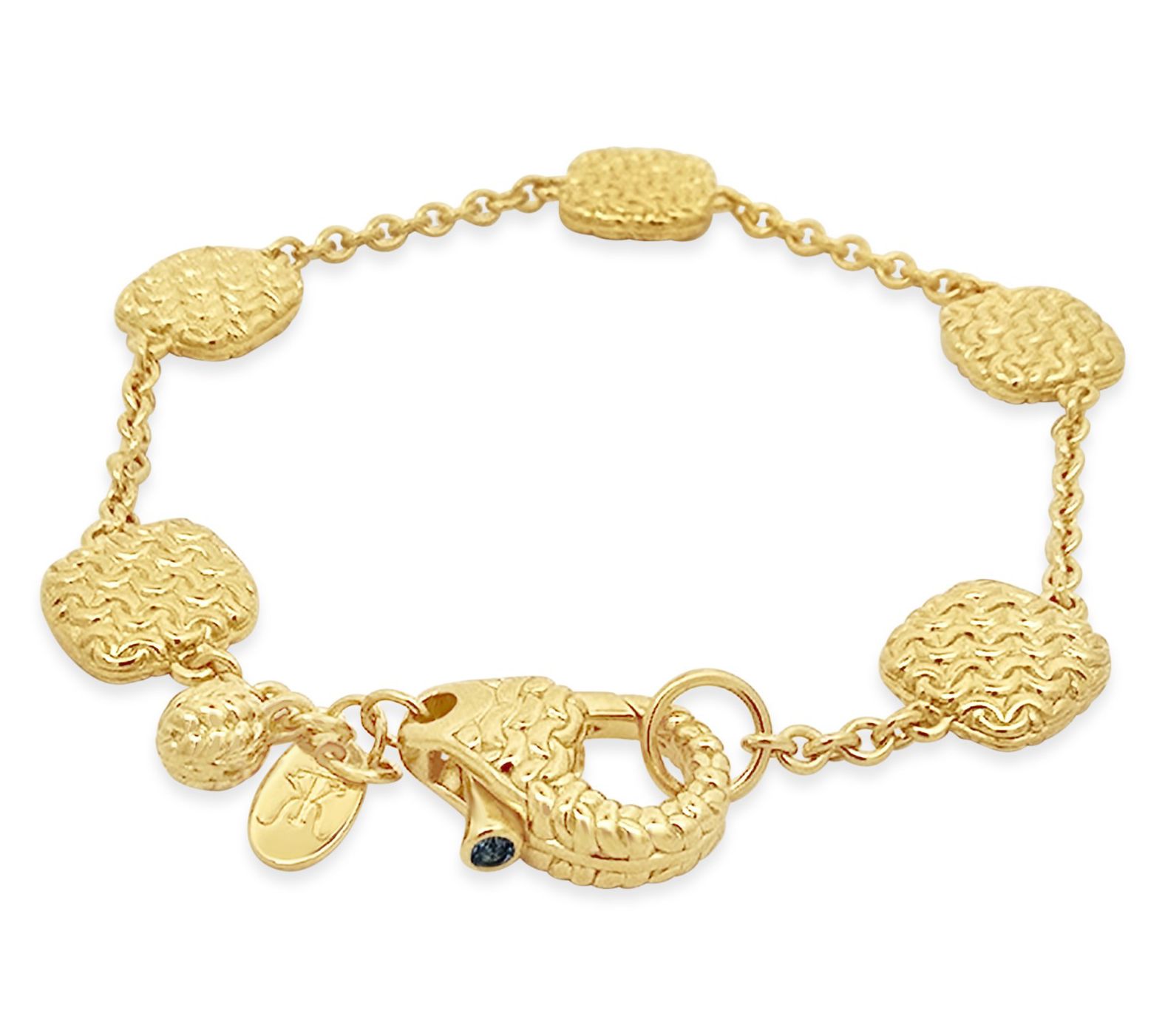Tiffany Kay Silver 14K Gold Clad Purl Knit Station Bracelet