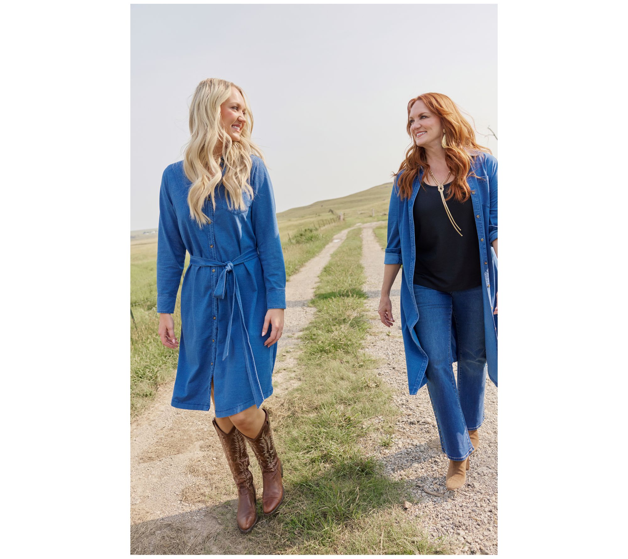 Ree by The Pioneer Woman Regular Knit Denim Shirt Dress