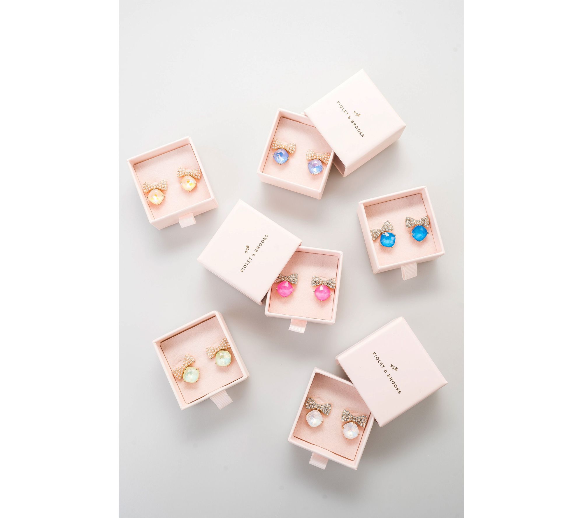 Violet & Brooks Bow Tie Crystal Stud Earrings