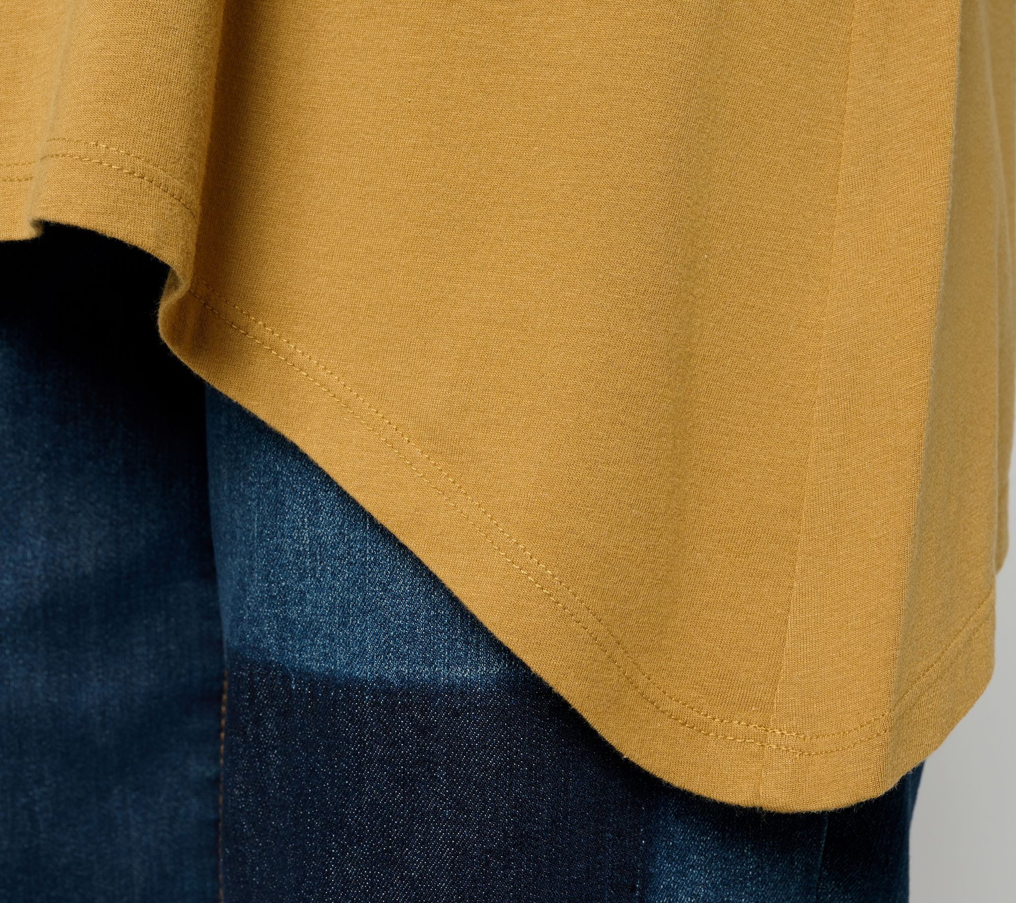 LOGO by Lori Goldstein 3/4 Sleeve Top with Sharkbite Hem