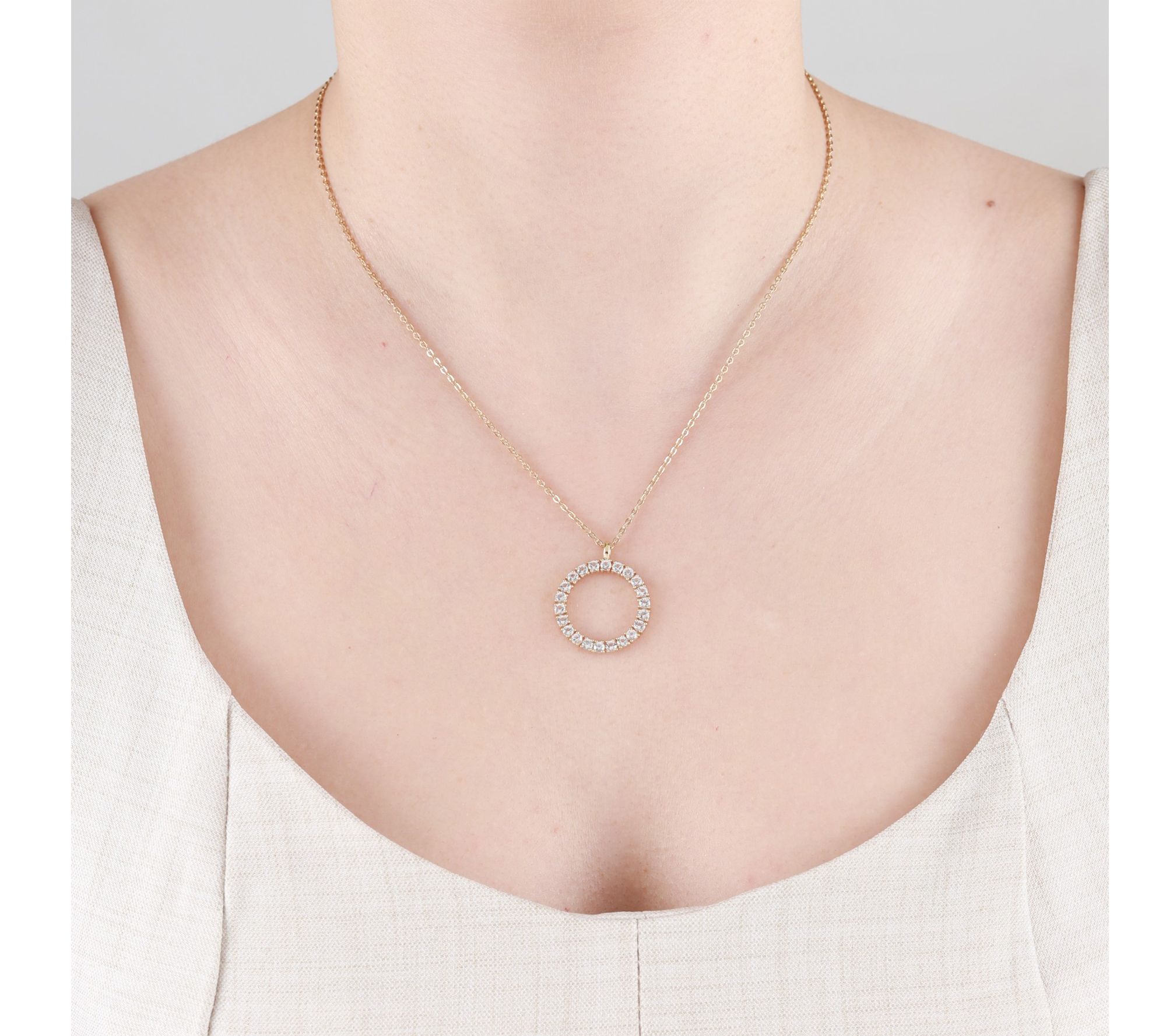 Ariva 18K Gold Clad White Topaz Cleo Necklace