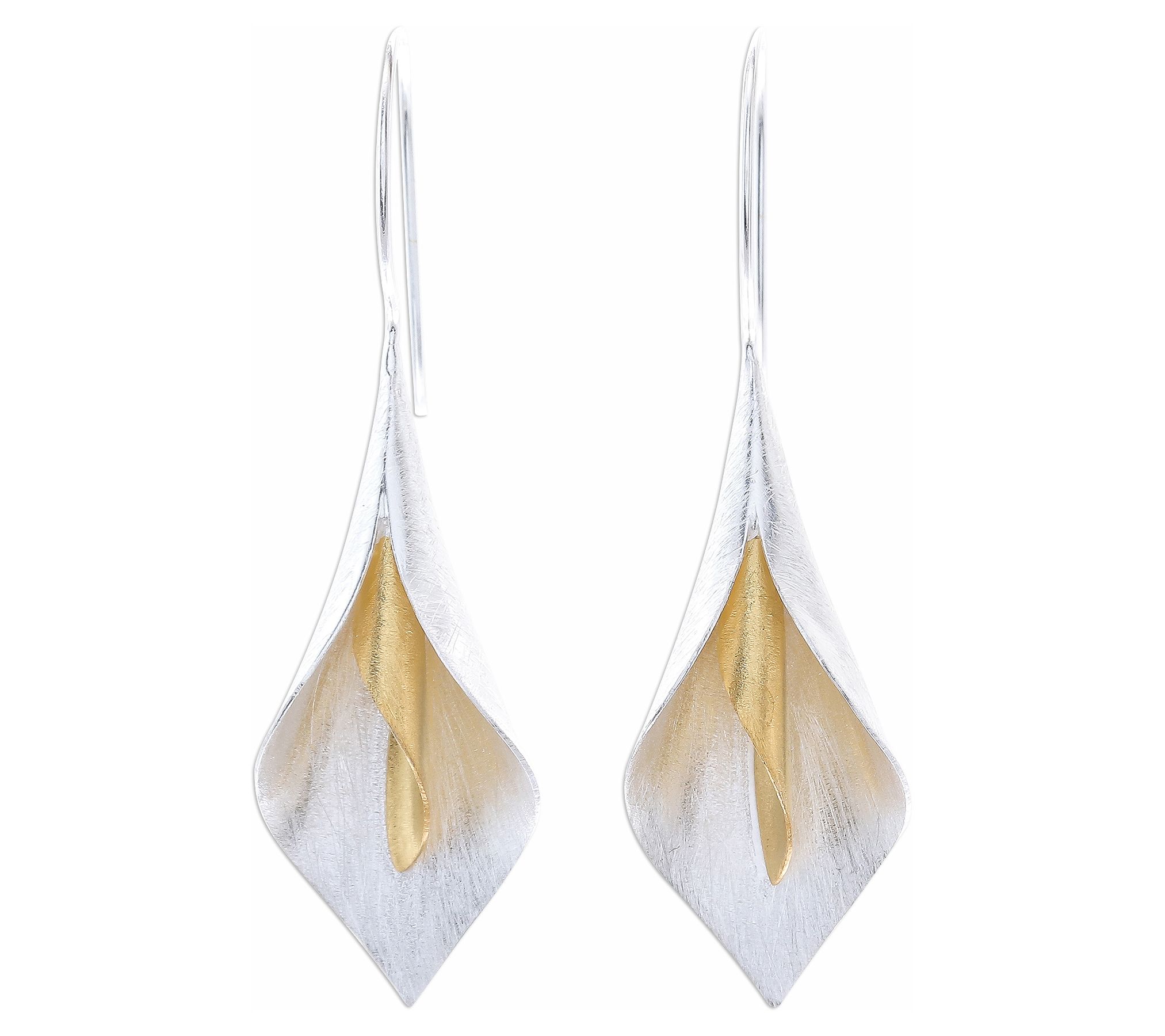 Novica Two-Tone Serene Lily Drop Earrings