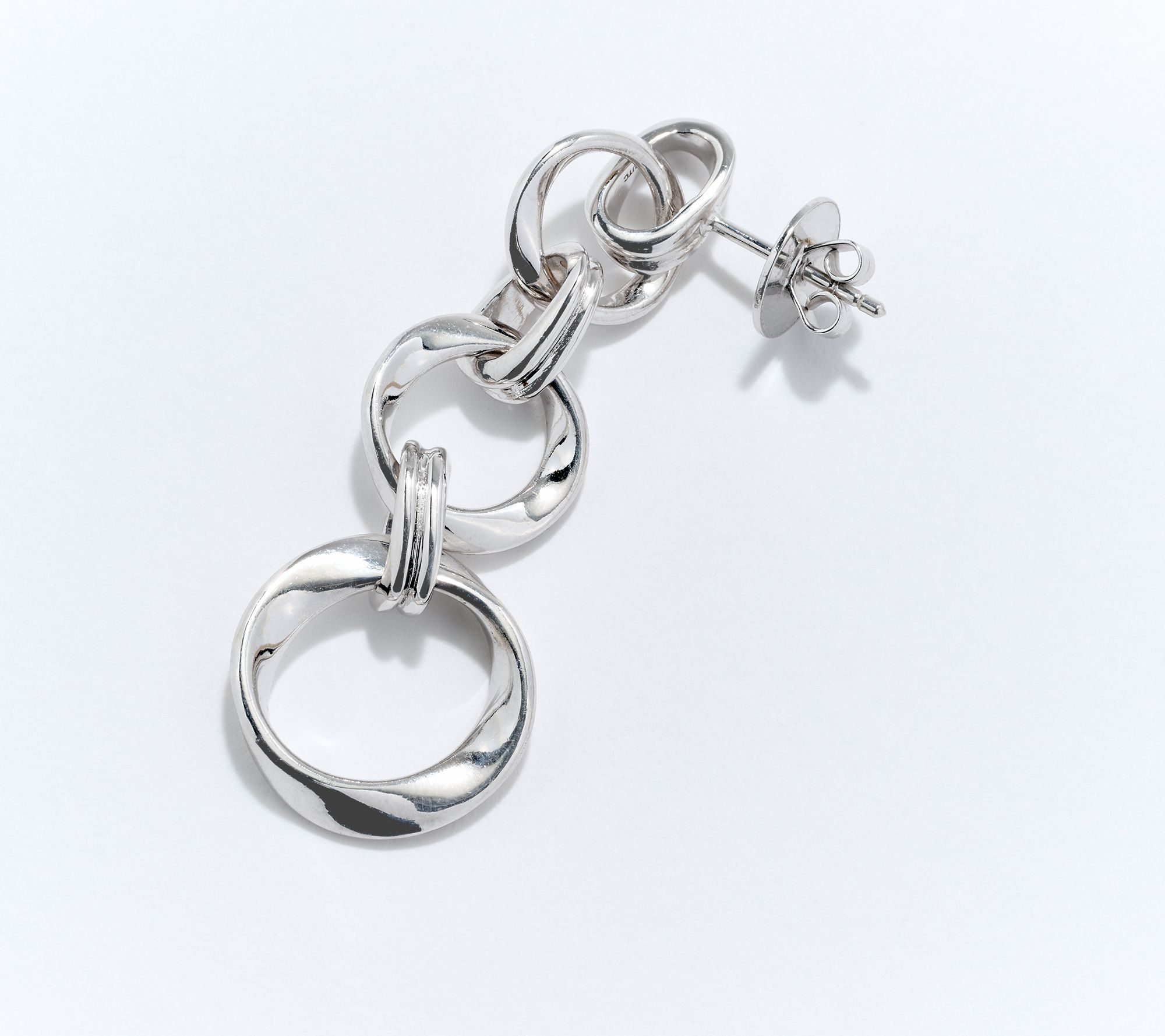 Christian James by Scott Grimes Sterling Silver Ripple Circle Drop Earrings