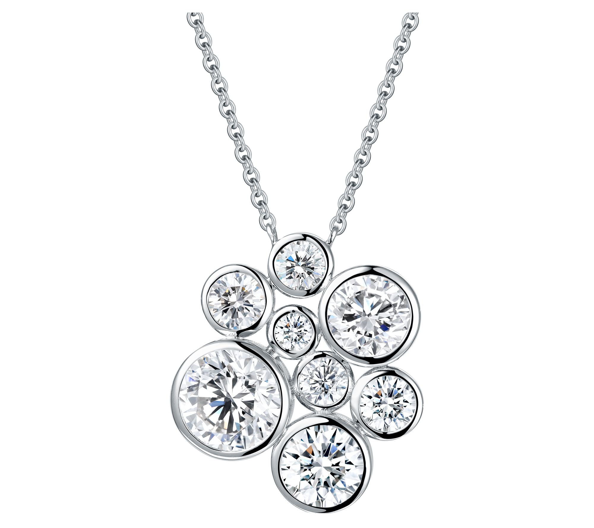 Diamonique x Jennifer Miller Bubble Necklace, Sterling