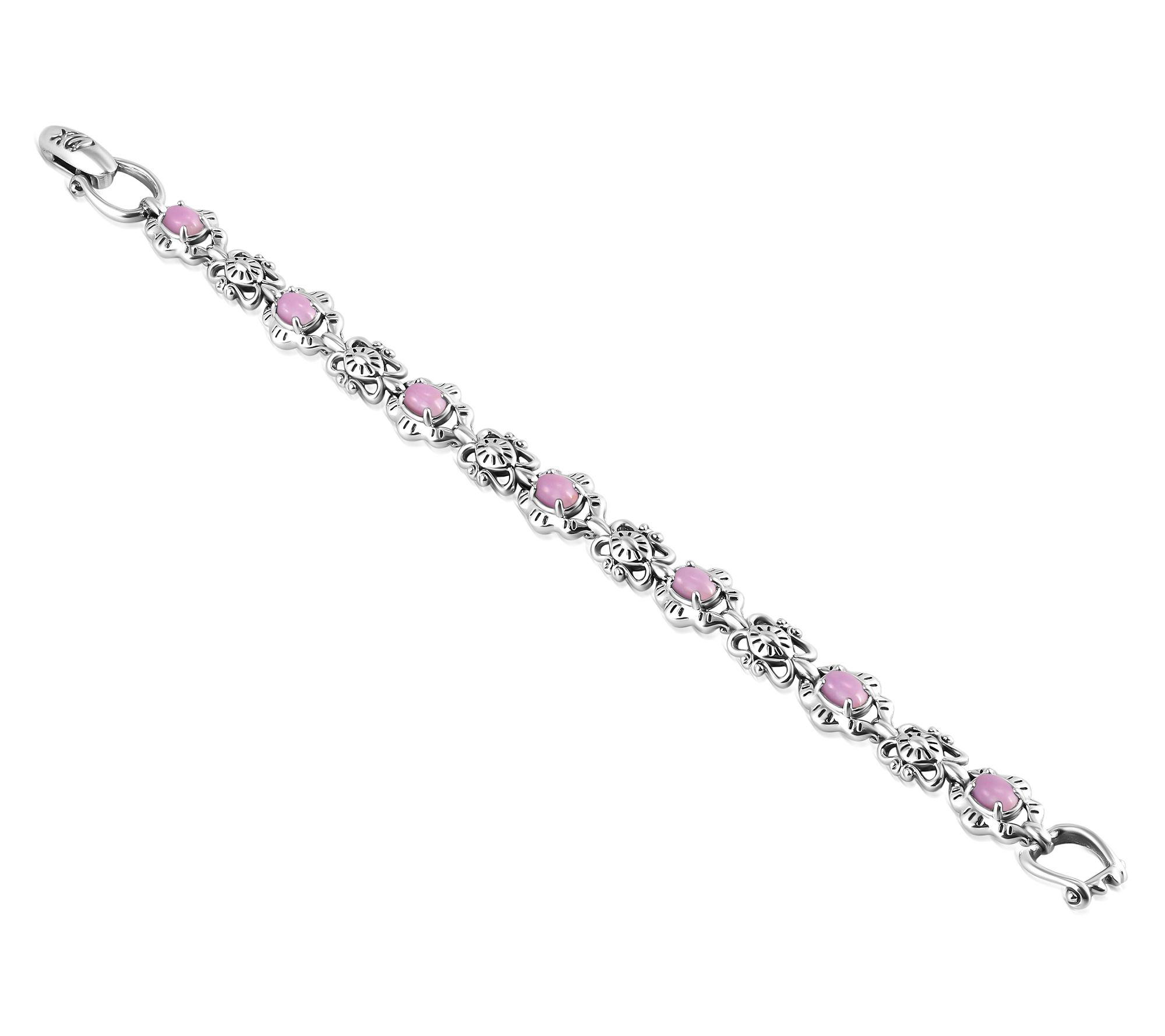 American West Sterling Oval Gemstone Tennis Bracelet