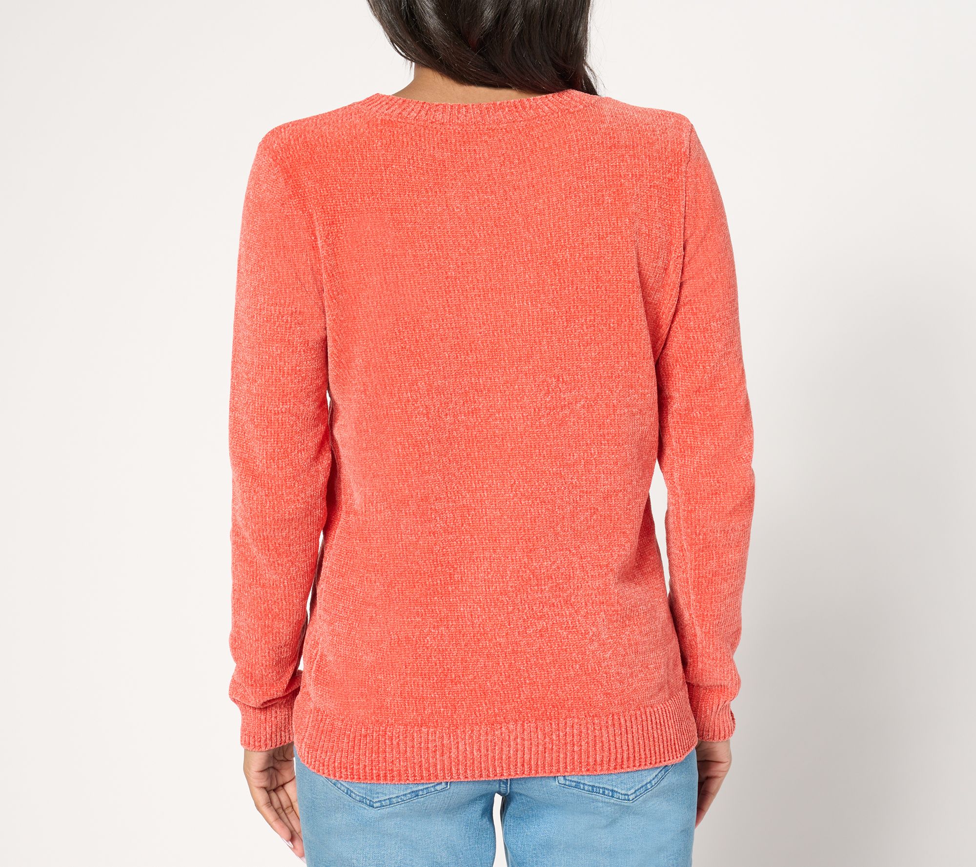 AnyBody Chenille Crewneck Message Sweater