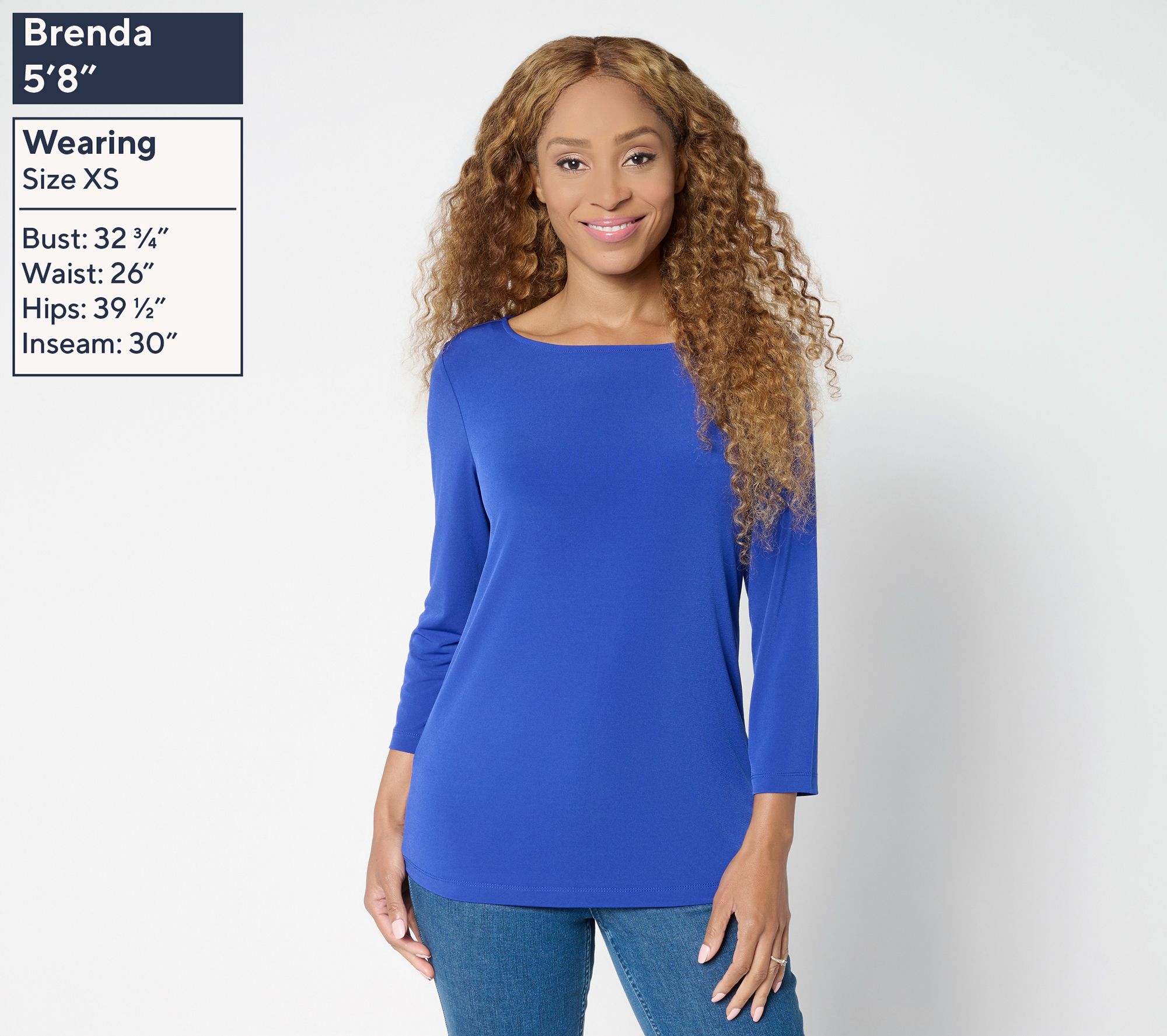 Susan Graver Sleek Essentials Liquid Knit Bateau Neck Top