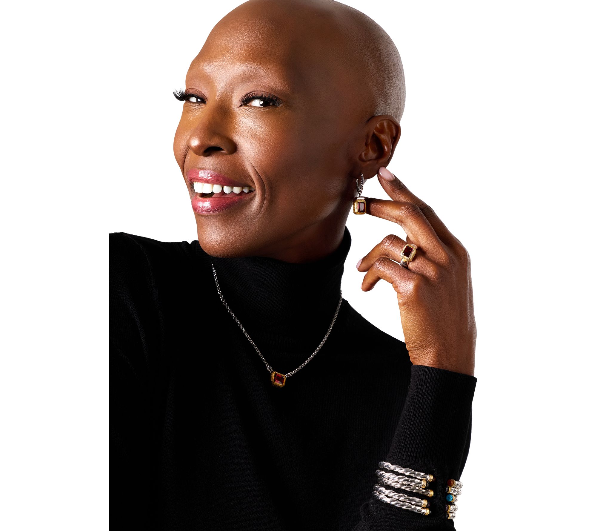 Christian James by Scott Grimes Sterling Silver Two-Tone Gem Necklace