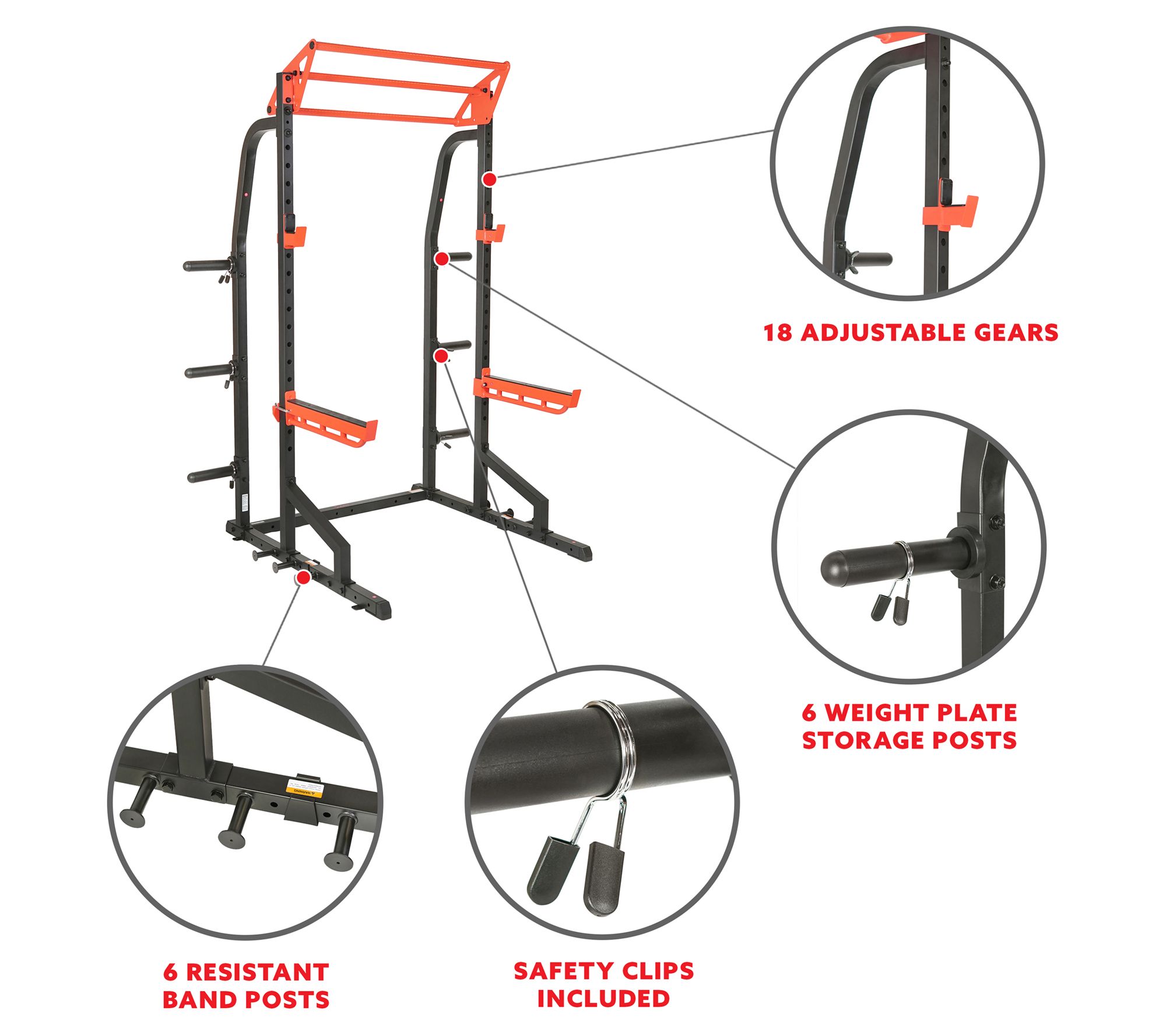 Sunny Health & Fitness Power Zone Half Rack Pow er Cage