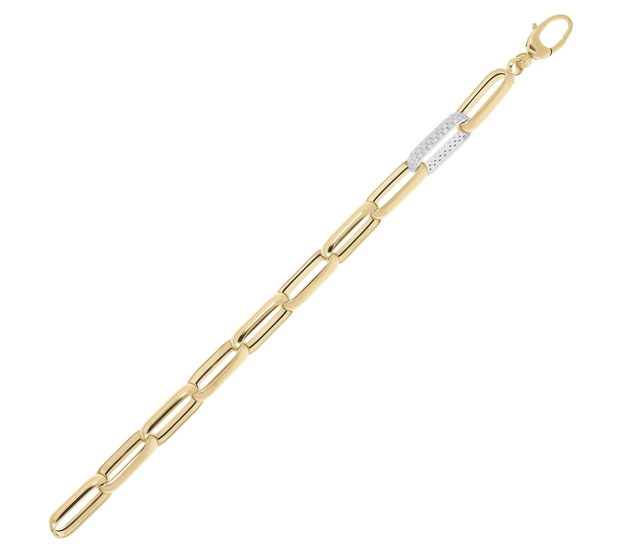 Alberto Milani 1.15 cttw Diamond Paperclip Lin k Bracelet, 14K