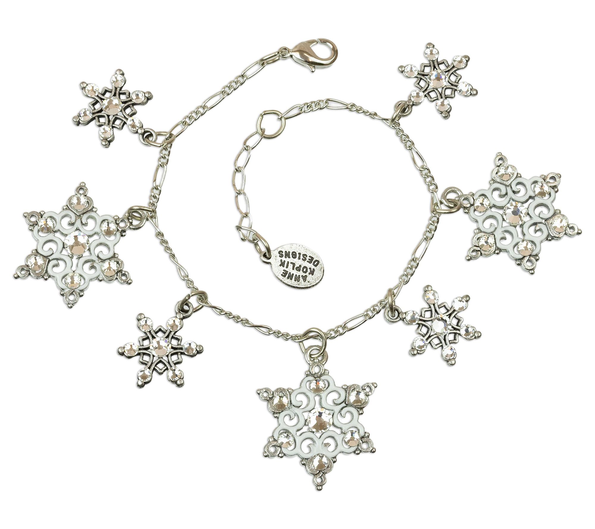 Anne Koplik Filigree Crystal Snowflake Bracelet