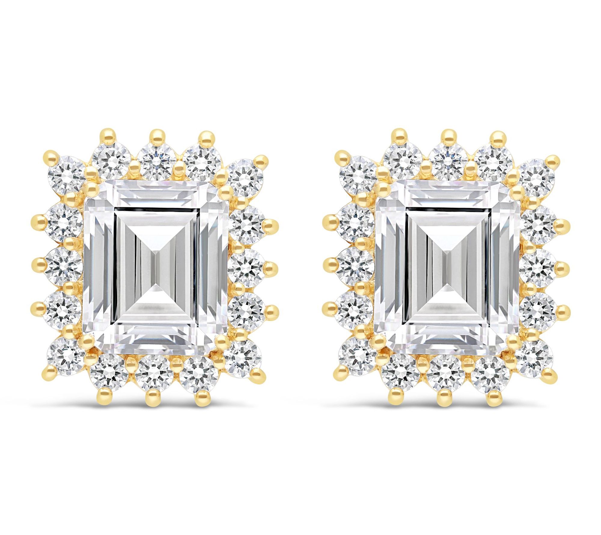 Ariva Silver 18K Gold Clad Diamonique Vivien Earrings