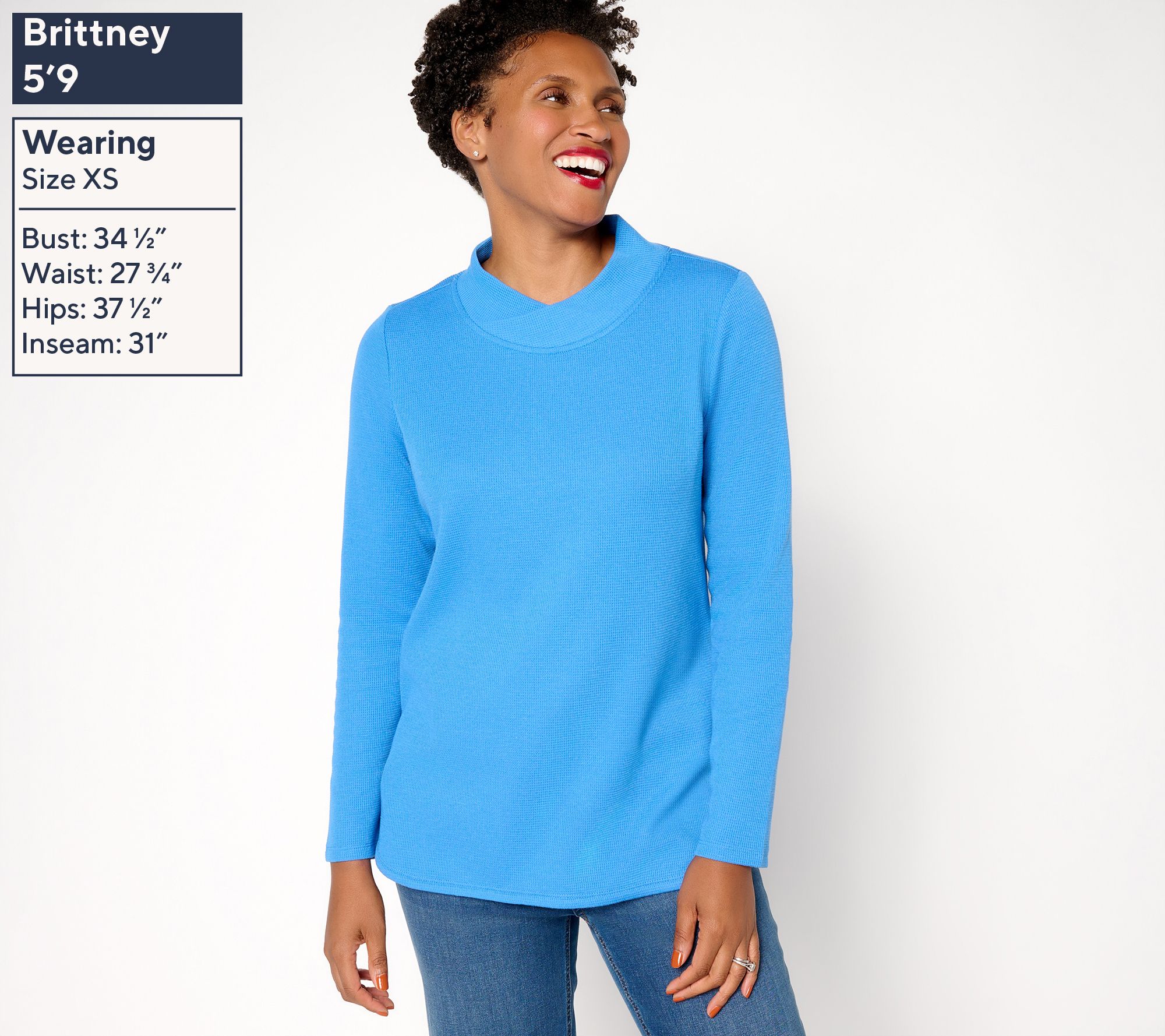 Denim & Co. Essentials Waffle Knit Crossover Neck Top