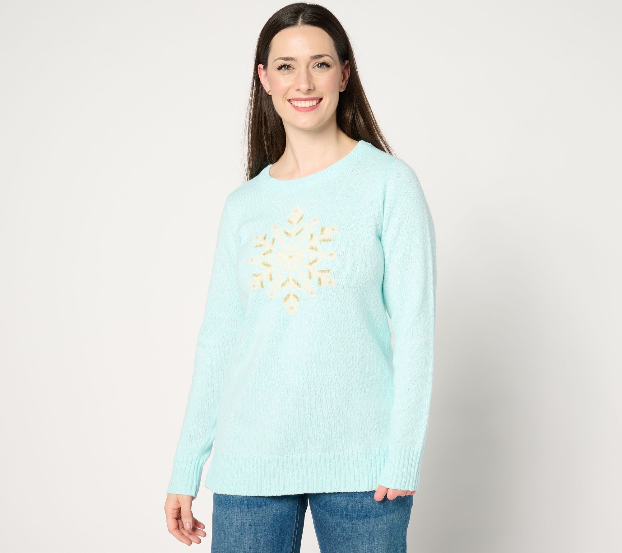 Jingle Belles by Kim Gravel Let's Get Cozy Lurex Holiday Sweater