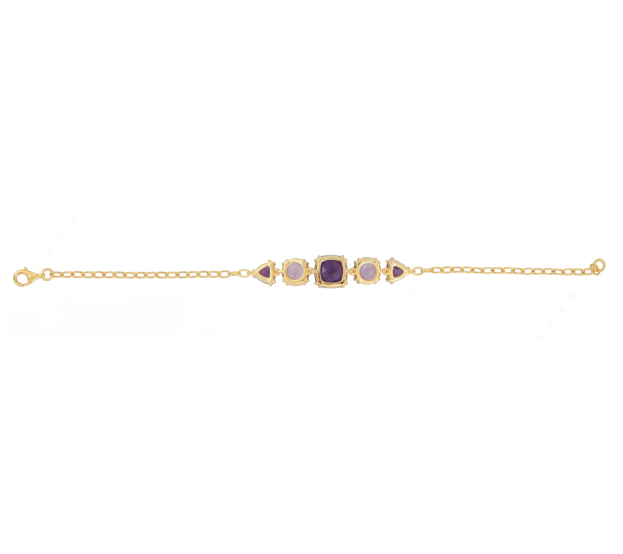 Affinity Gems Amethyst & Rose De France Bracelet, 14K Plated