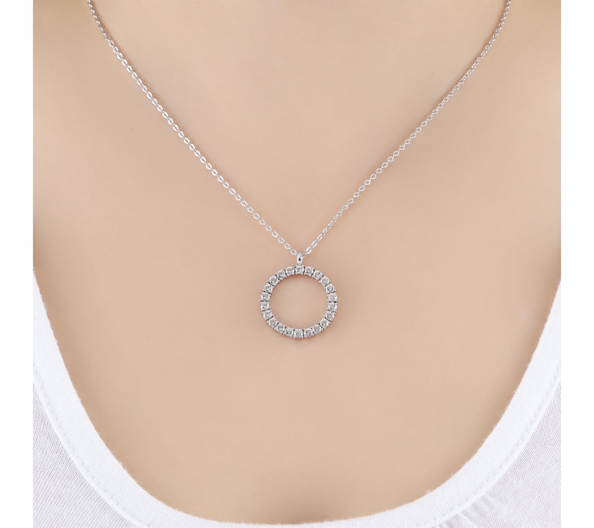 Ariva Sterling Silver White Topaz Cleo Necklace