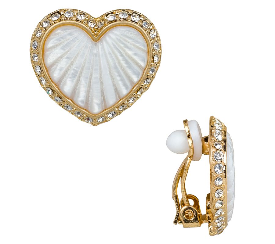 Patricia Nash Lovely Heart Button Clip On Earrings