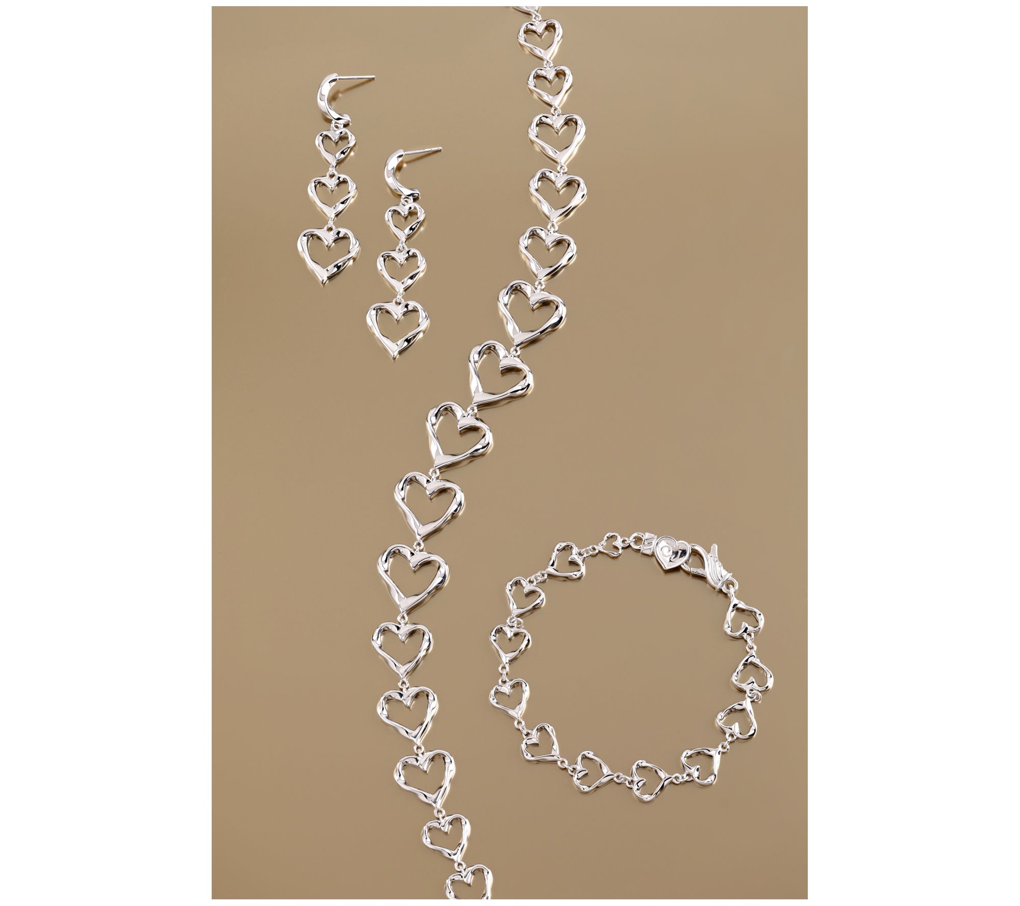 Christian James by Scott Grimes Sterling Silver Triple Heart Drop Earrings