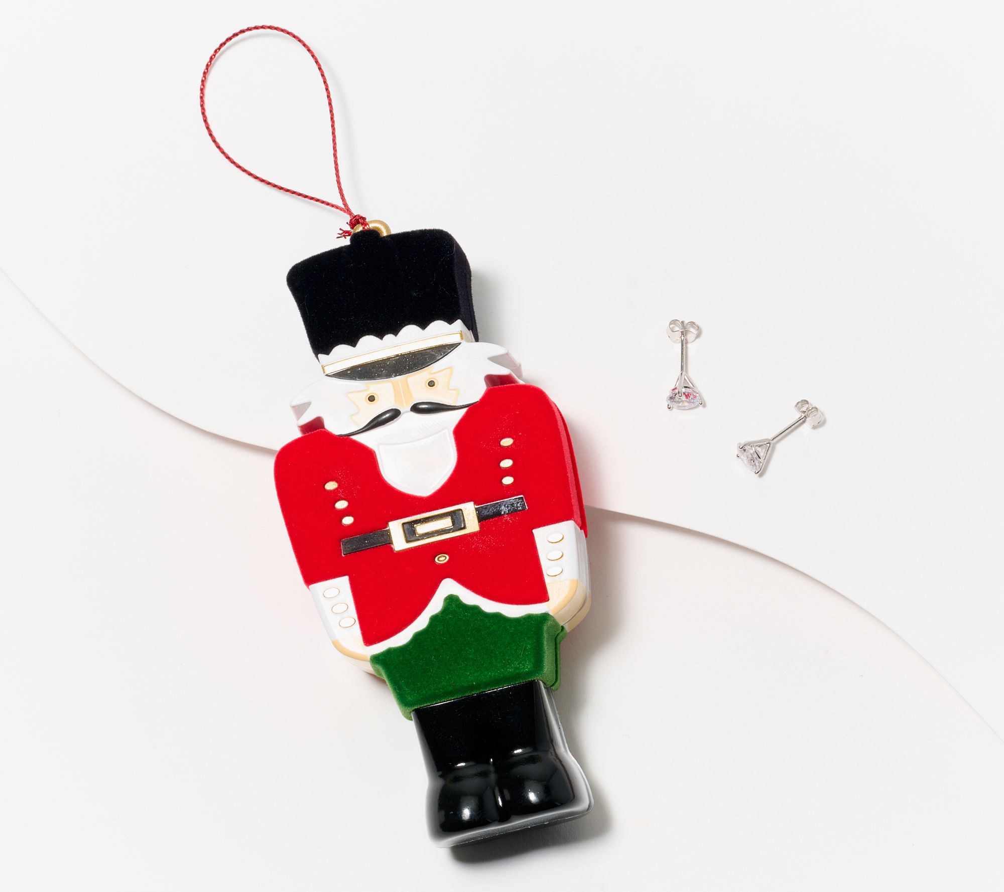 Diamonique Round 3-Prong Stud Earrings with Nutcracker Gift Box, Sterl