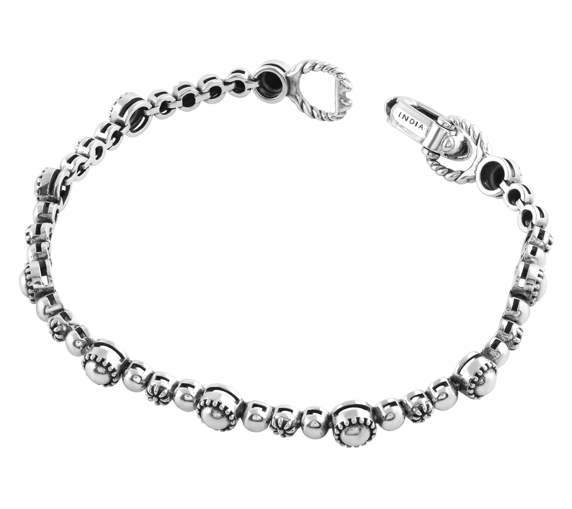 American West Sterling Silver Concha Tennis Bracelet