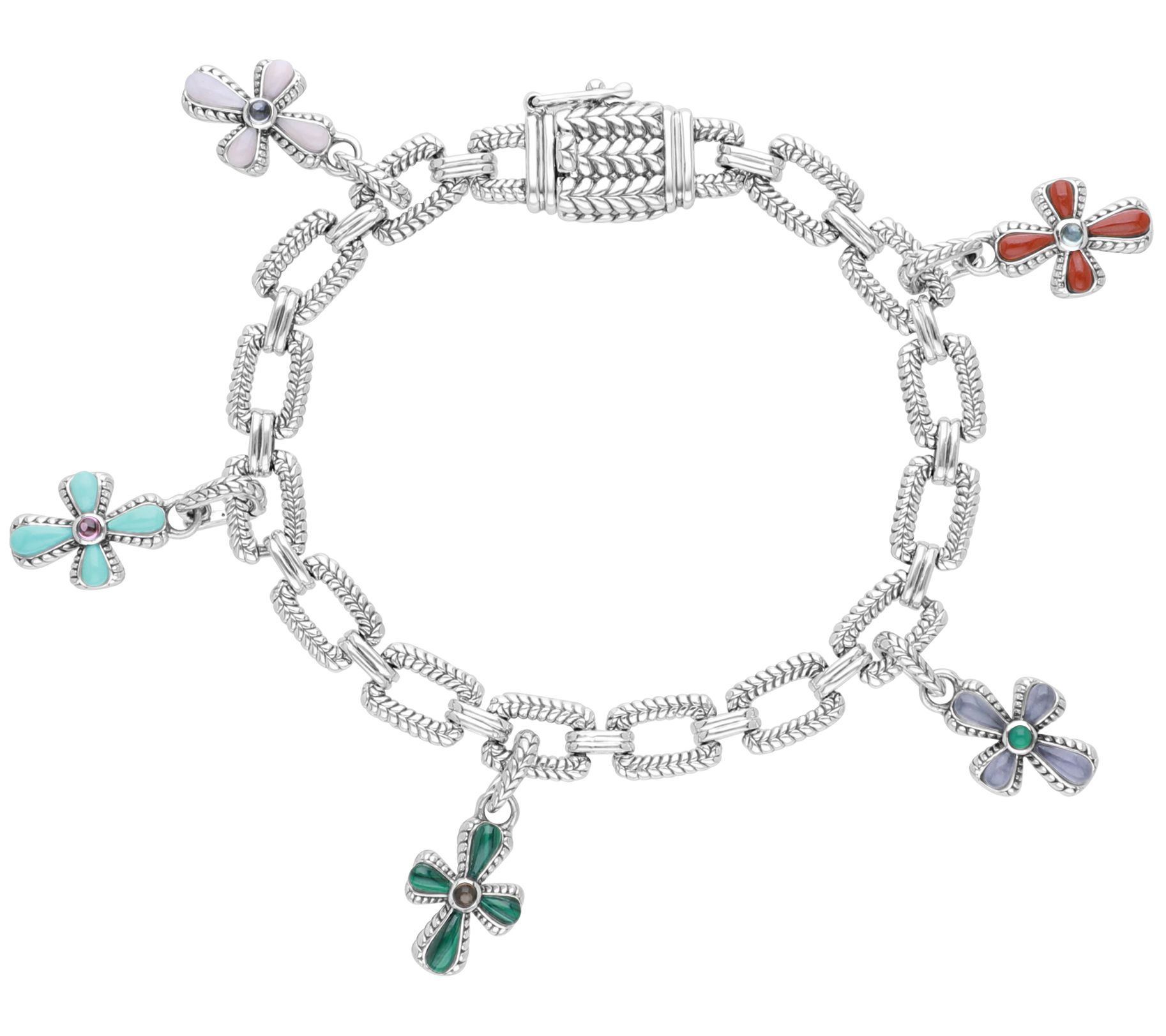 Tiffany Kay Studio Sterling Gemstone Cross Charm Bracelet