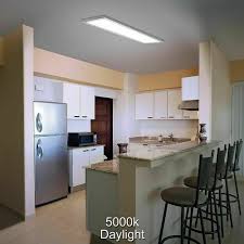 Hampton Bay 54325111 48 in. x 12 in. Low Profile Selectable LED Flush Mount Ceiling Flat Panel Brushed Nickel Rectangle 4000 Lum