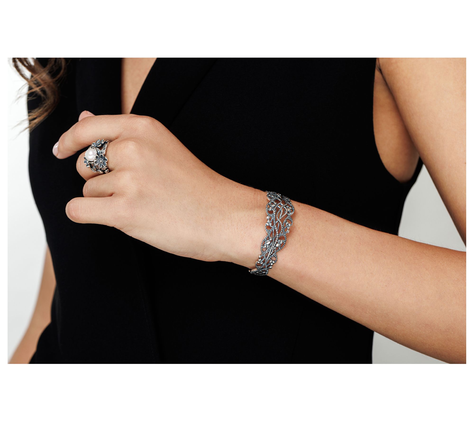 Or Paz Lace Cuff Bracelet, Sterling Silver, 16.6g