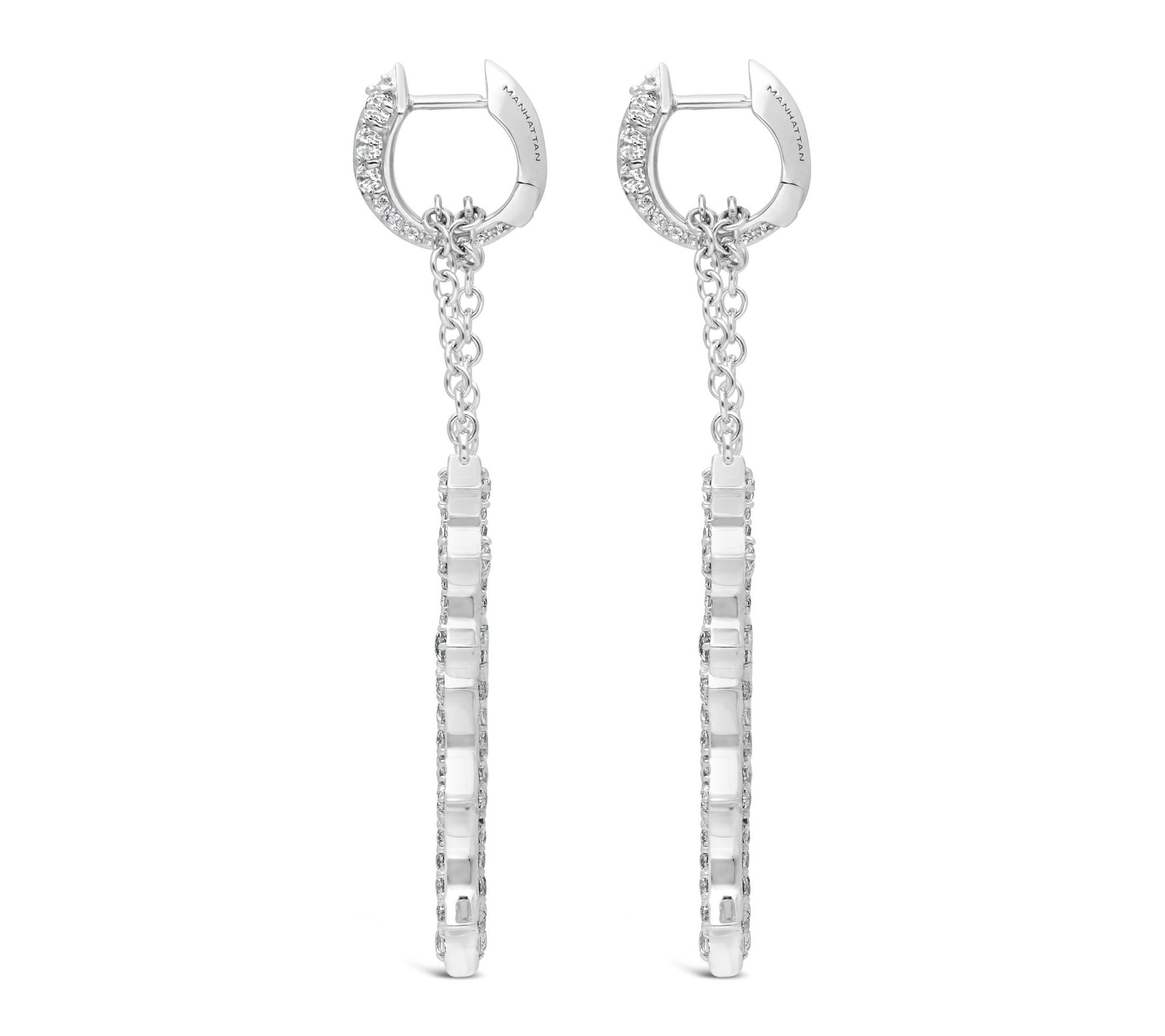 Margo Manhattan Sterling White Topaz FAITH Cross Earrings