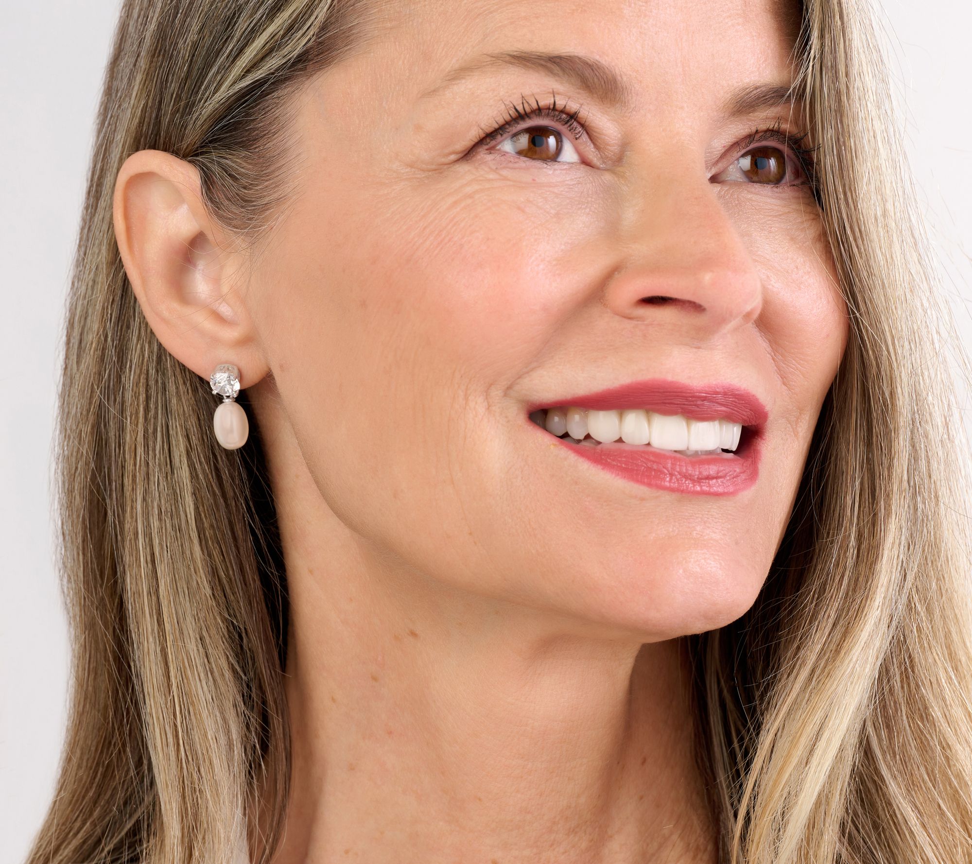 Diamonique x Prince Dimitri Simulated Pearl Royal Earrings, Sterling Silver