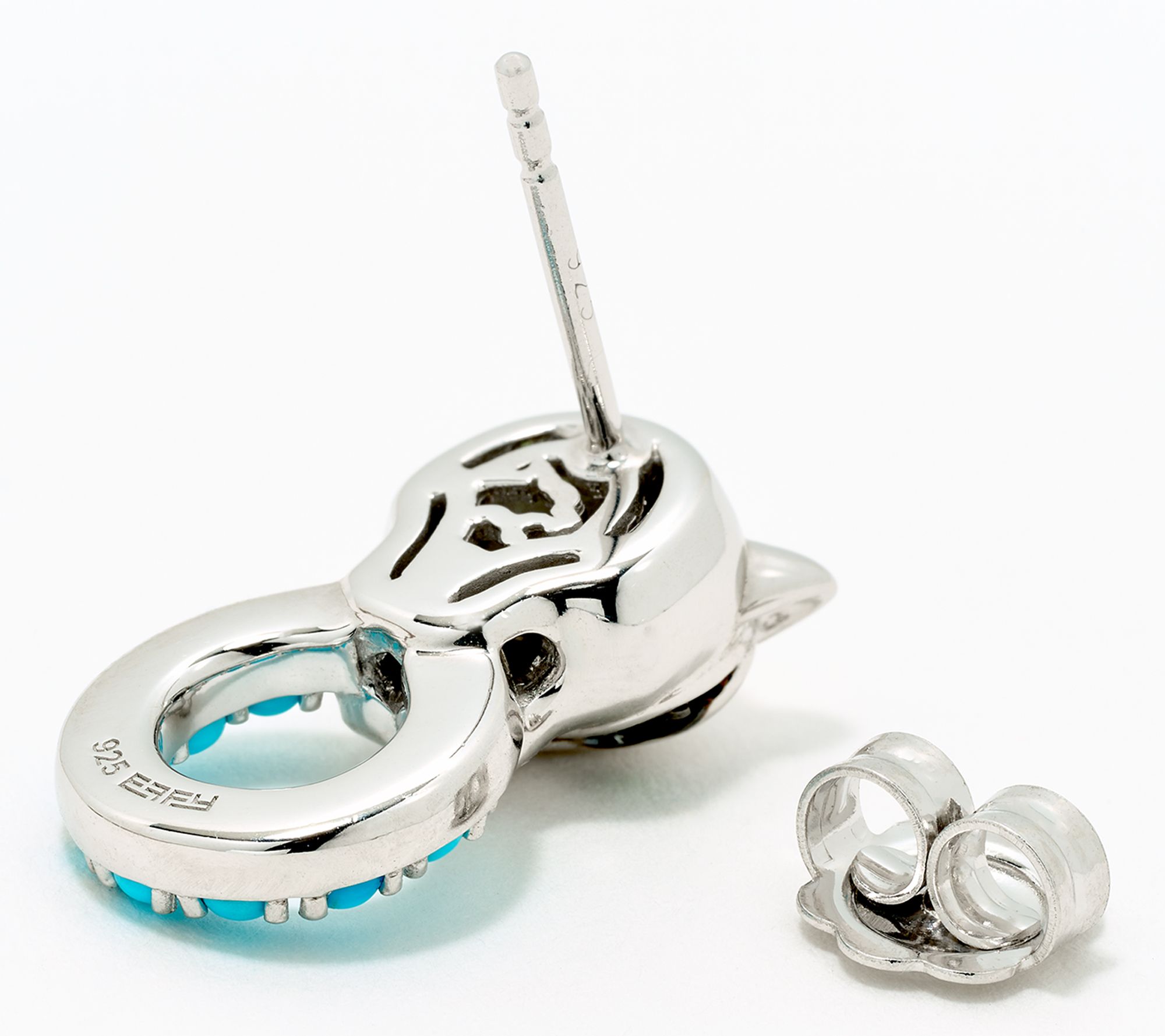 Effy Turquoise and Tsavorite Earrings, Sterling Silver