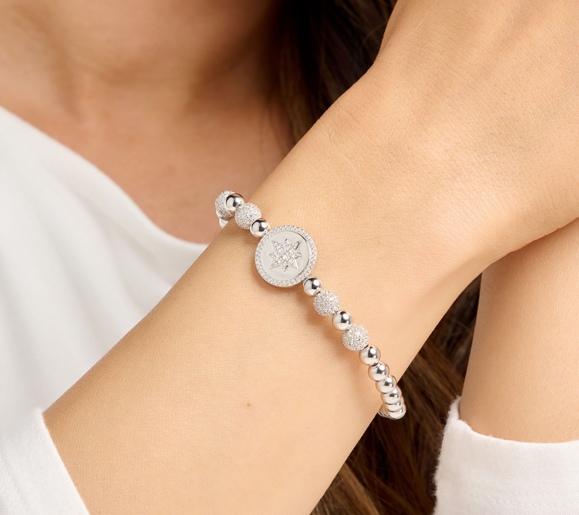 Diamonique x Kathy Levine Dream Girl Stretch Bracelet, Sterl