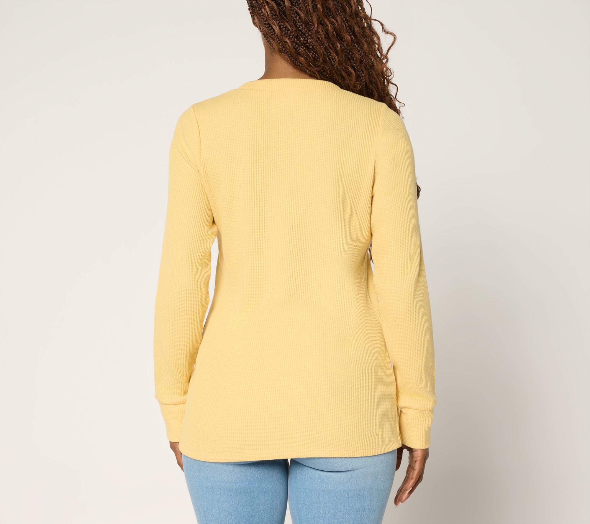 Belle by Kim Gravel Micro Waffle Layering Henley