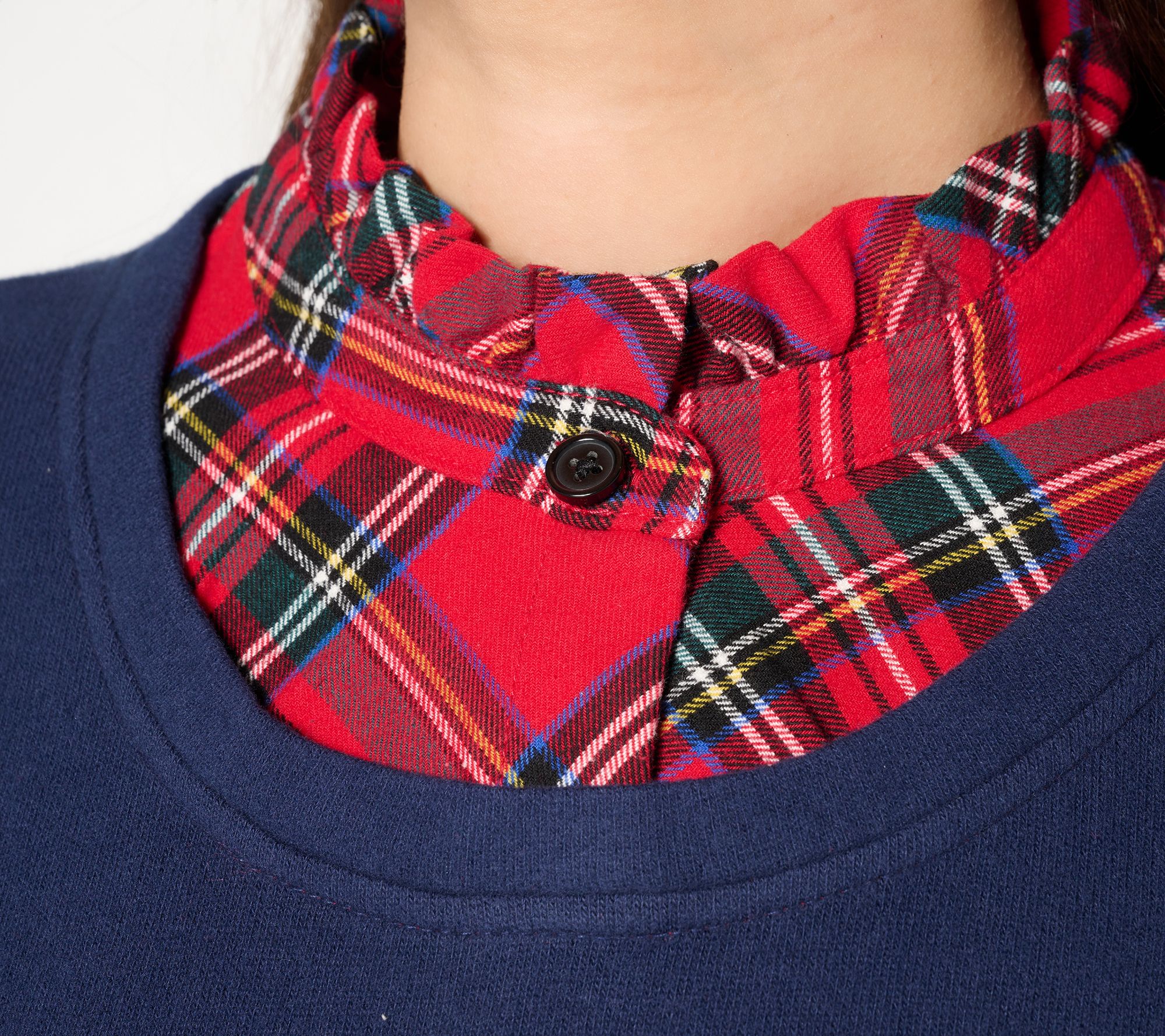 Jingle Belles by Kim Gravel Peek a Boo Ruffle Tartan Top