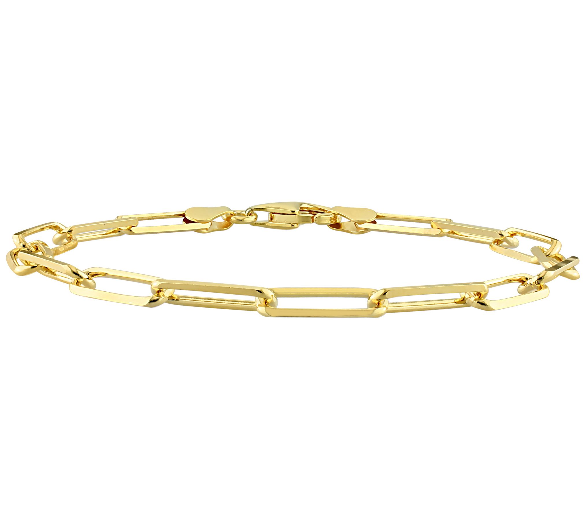 Diamond-Cut 5mm Paperclip Chain Bracelet, 18K Gold-Plated