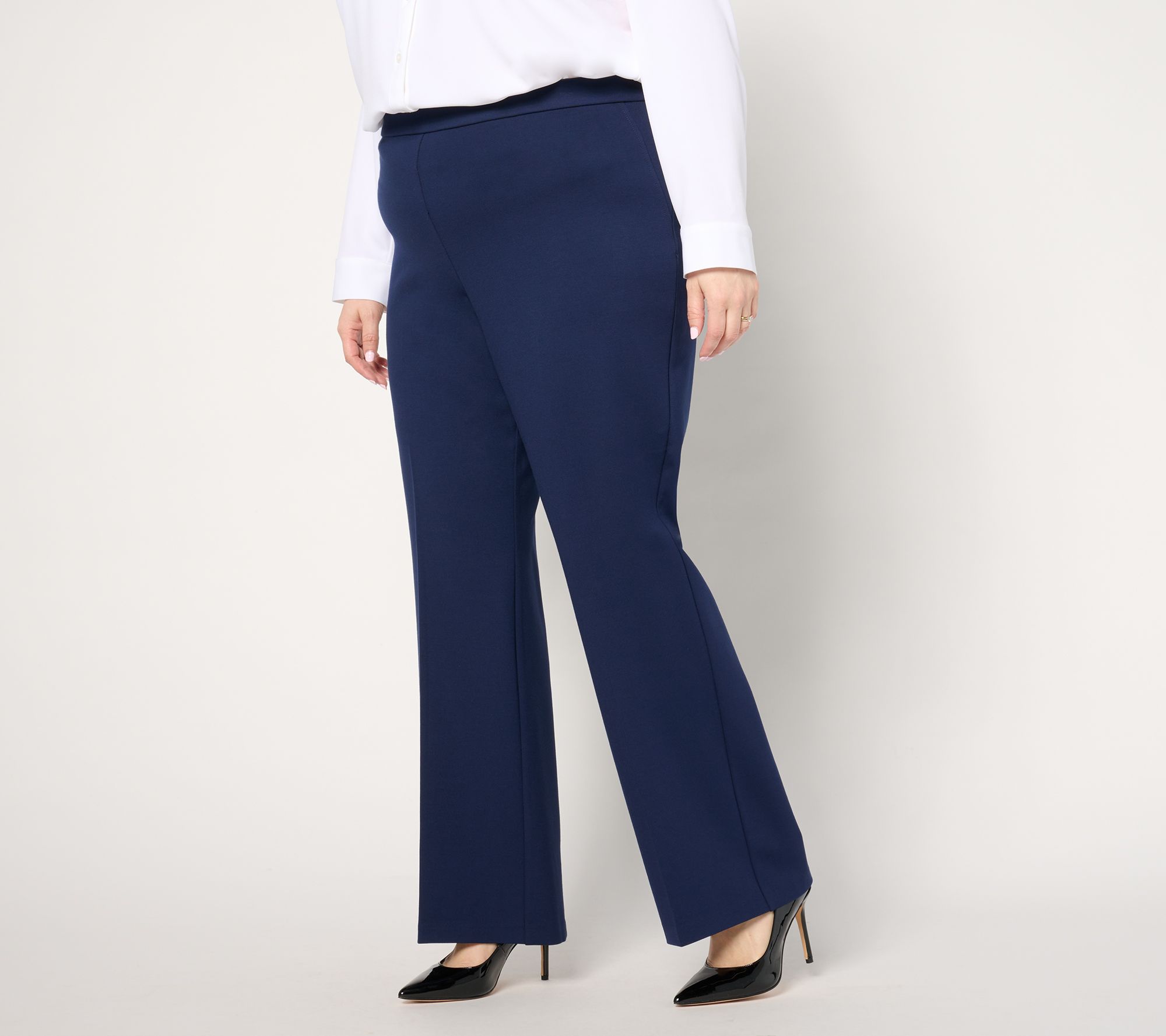 Dennis Basso Regular Ponte Knit Boot Cut Pants