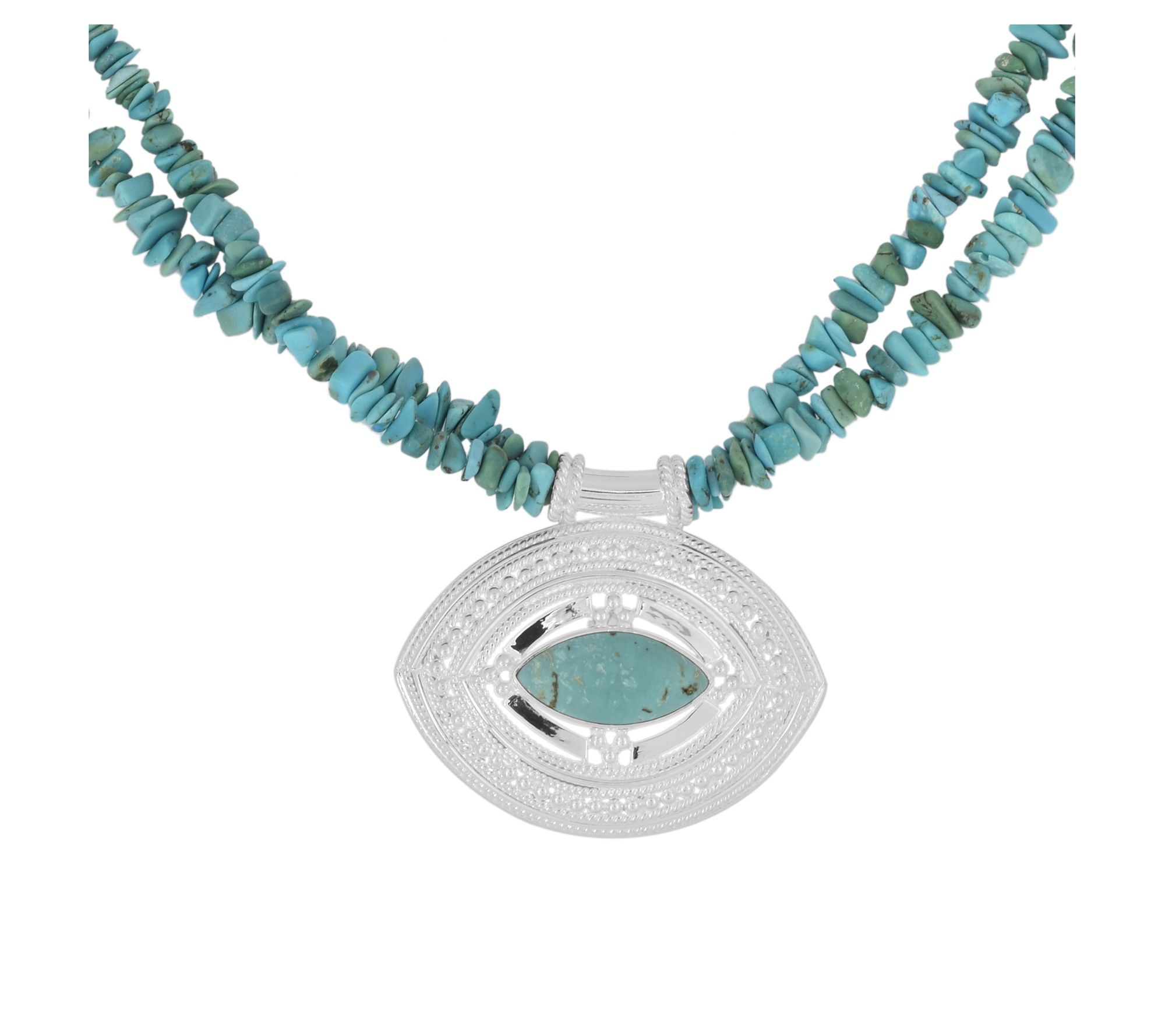 Artisan Crafted Sterling Silver Turquoise Statement Necklace