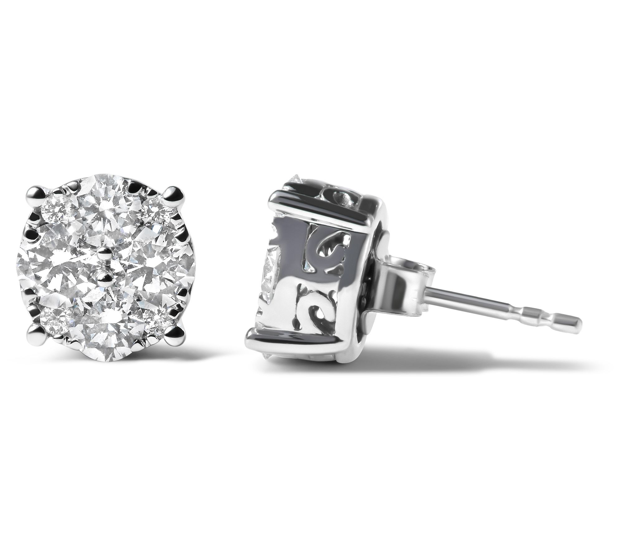 Haus of Brilliance Lab-Grown Diamond Cluster Earrings, 14K